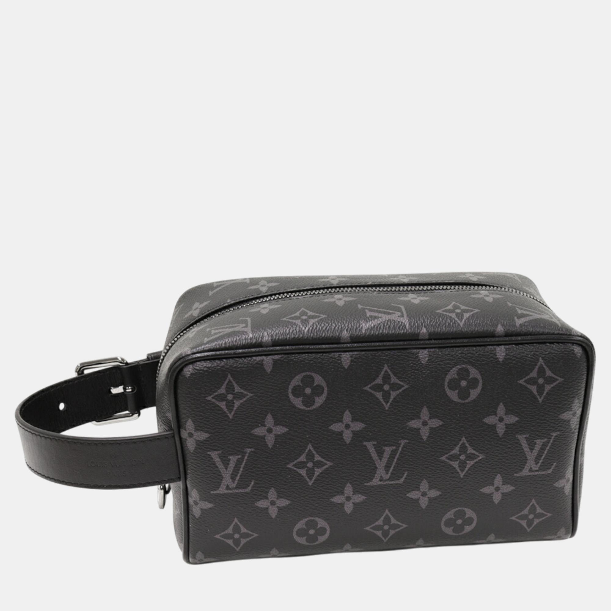 

Louis Vuitton Canvas Monogram Eclipse Handbag Clutch, Black