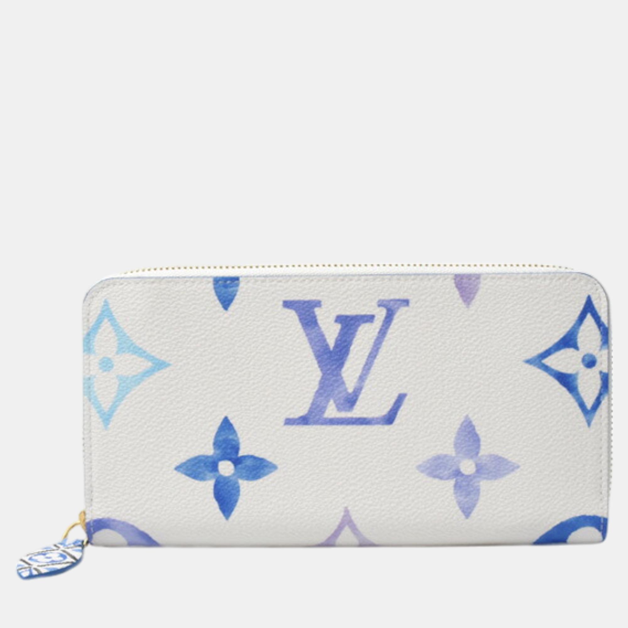 

Louis Vuitton White Canvas Monogram Zippy Wallet