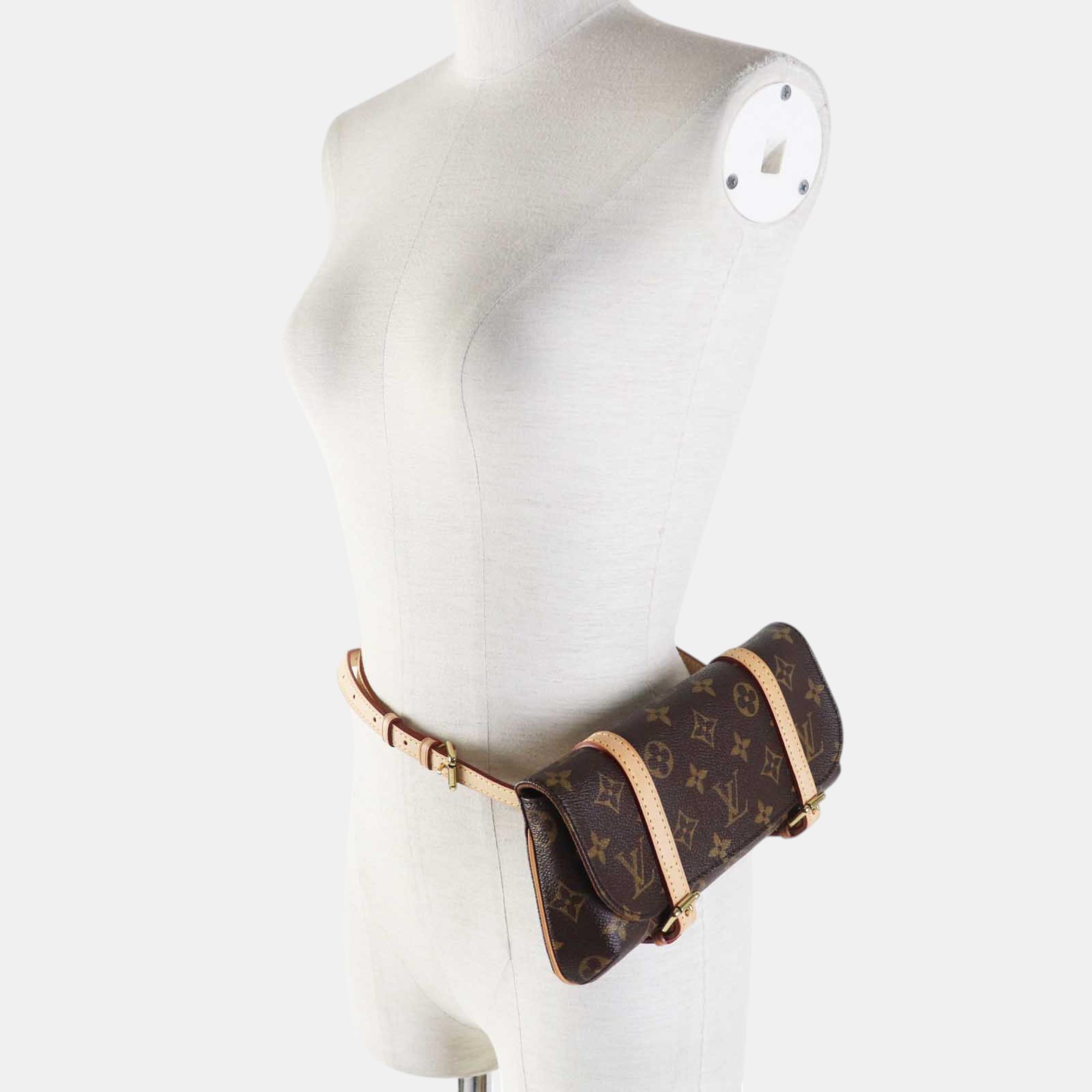 Louis Vuitton Brown Canvas Monogram Pochette Marrell Waist Bag 