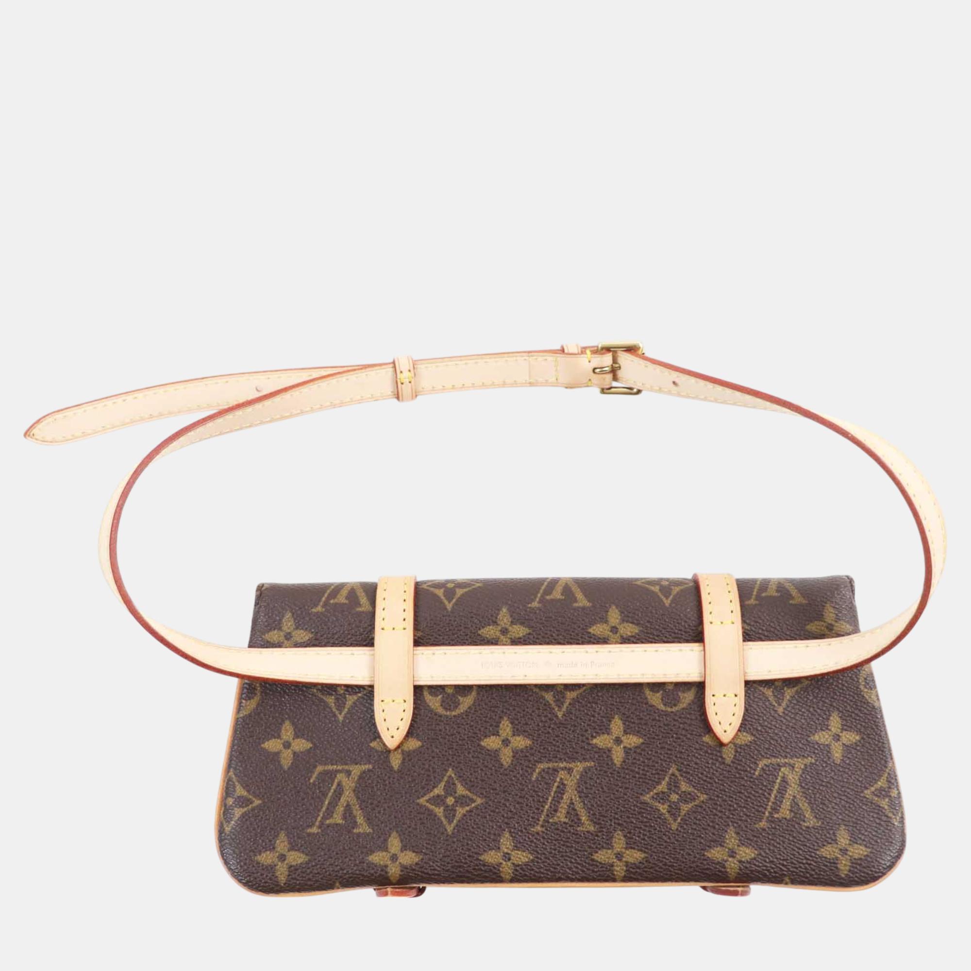 Louis Vuitton Brown Canvas Monogram Pochette Marrell Waist Bag 
