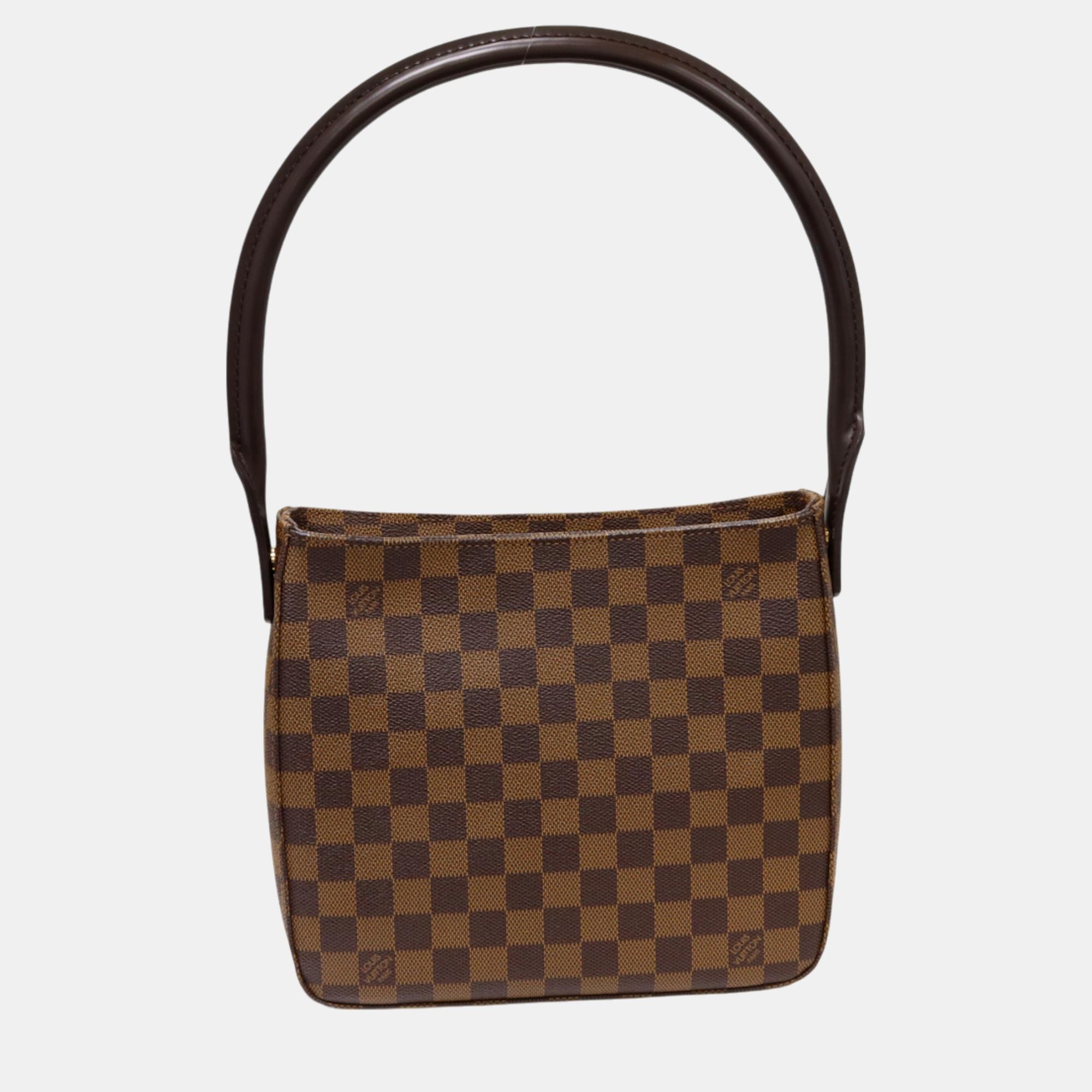 

Louis Vuitton Canvas Damier Looping Mm Tote Bag, Brown