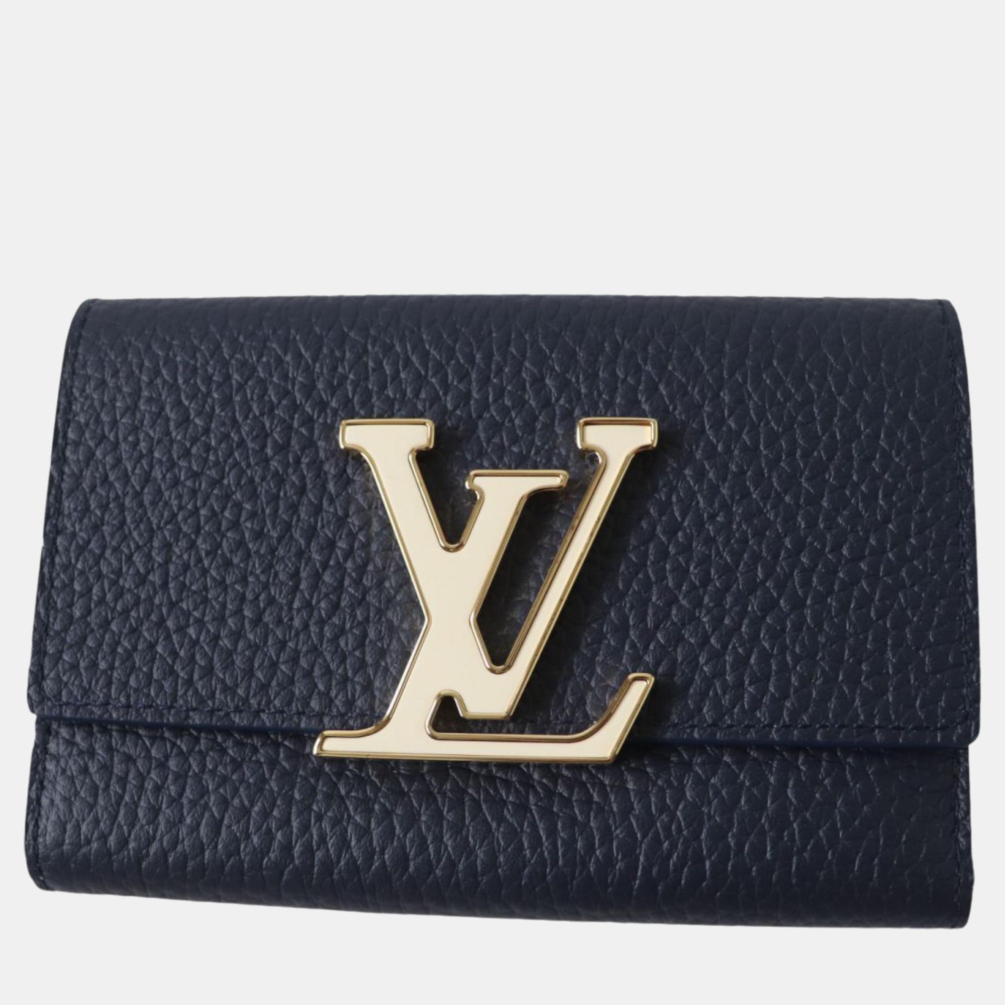 

Louis Vuitton Blue Leather Capucines Compact Wallet