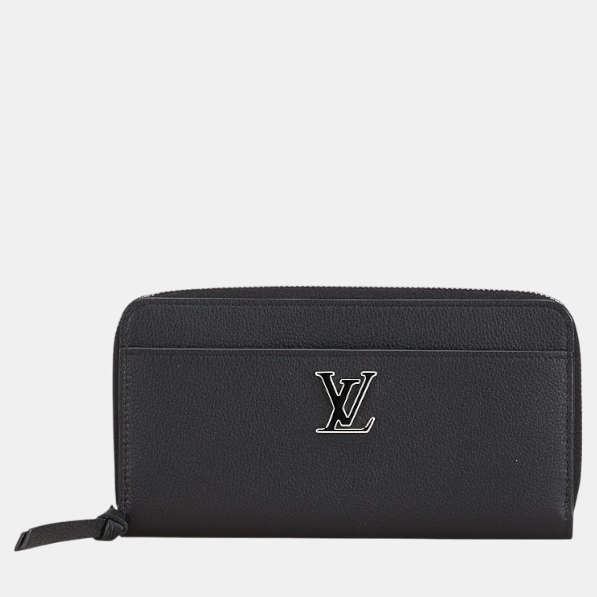 

Louis Vuitton Black Leather Zippy Lockme Leather Wallet