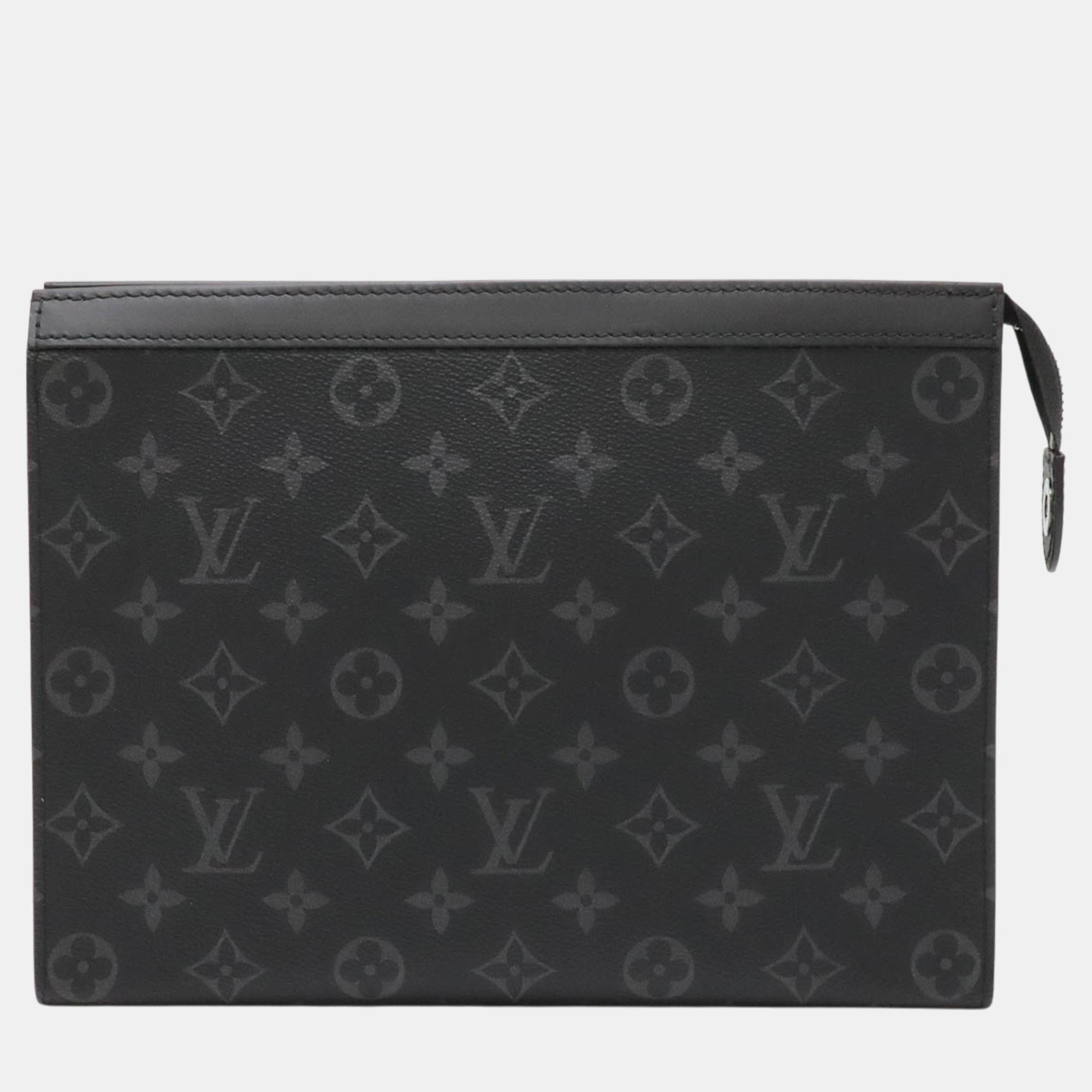 

Louis Vuitton Black Canvas Monogram Eclipse Pochette Voyage Mm Clutch