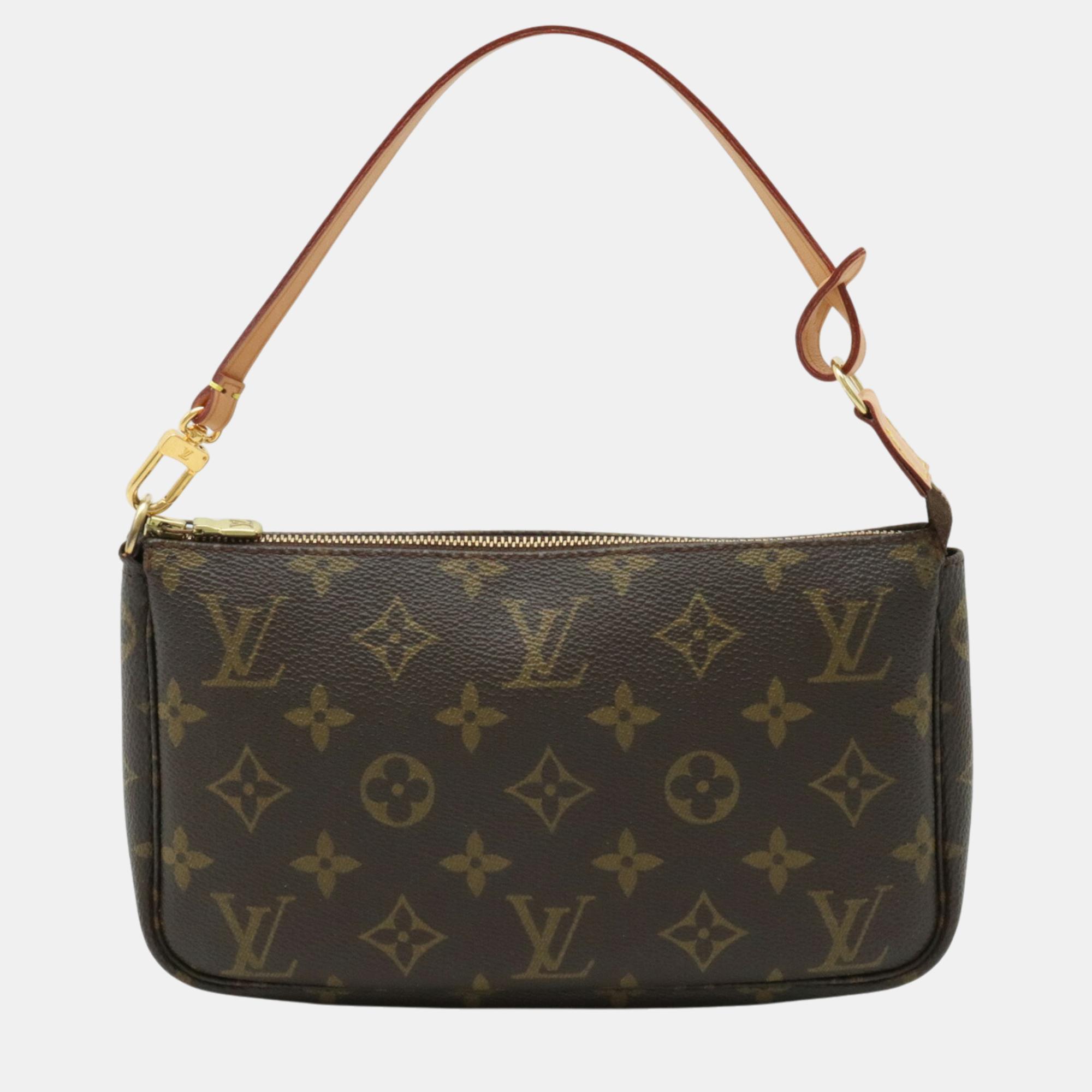 

Louis Vuitton Brown Canvas Monogram Pochette Accessoire bag