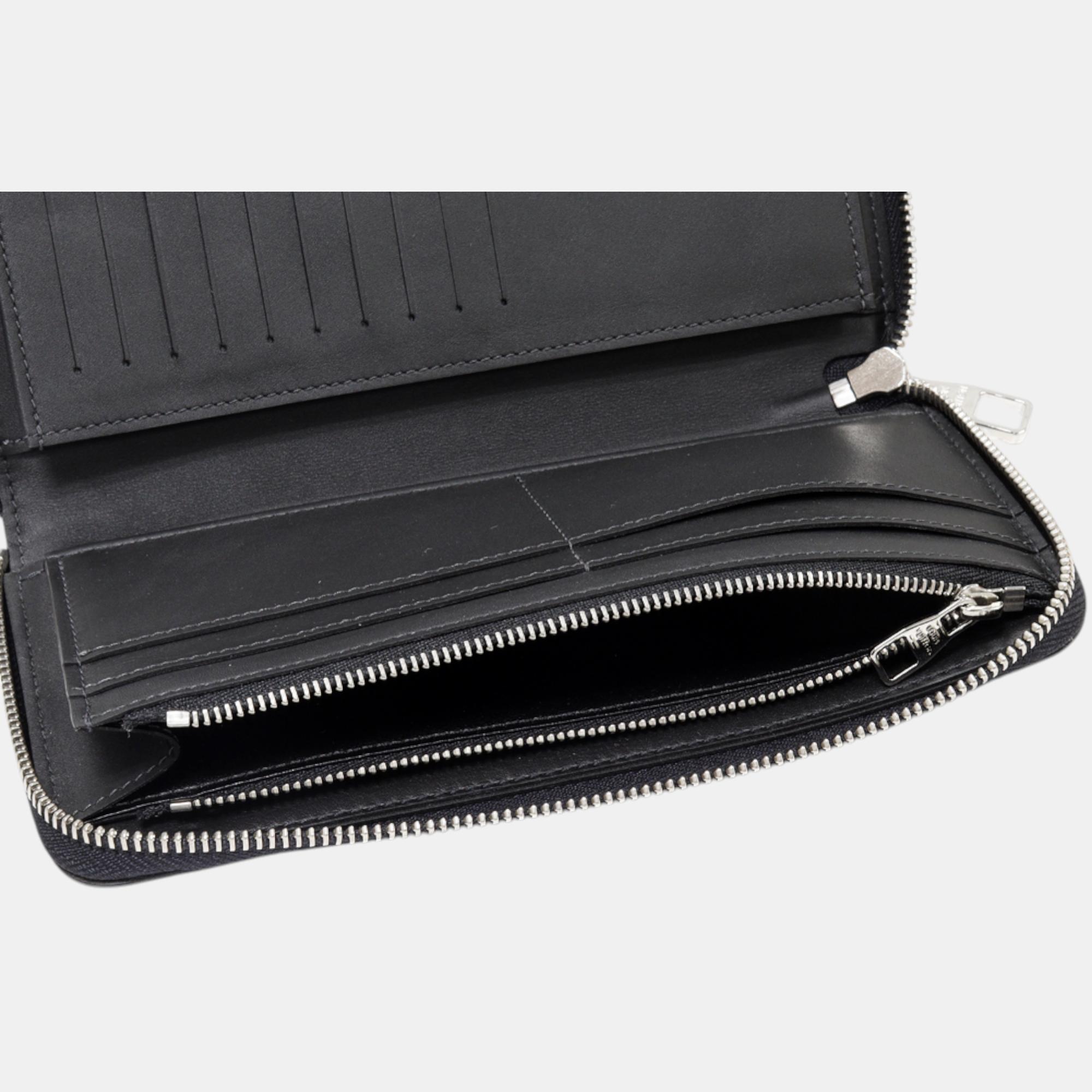 Louis Vuitton Black Canvas Damier Cobalt Zippy Wallet 