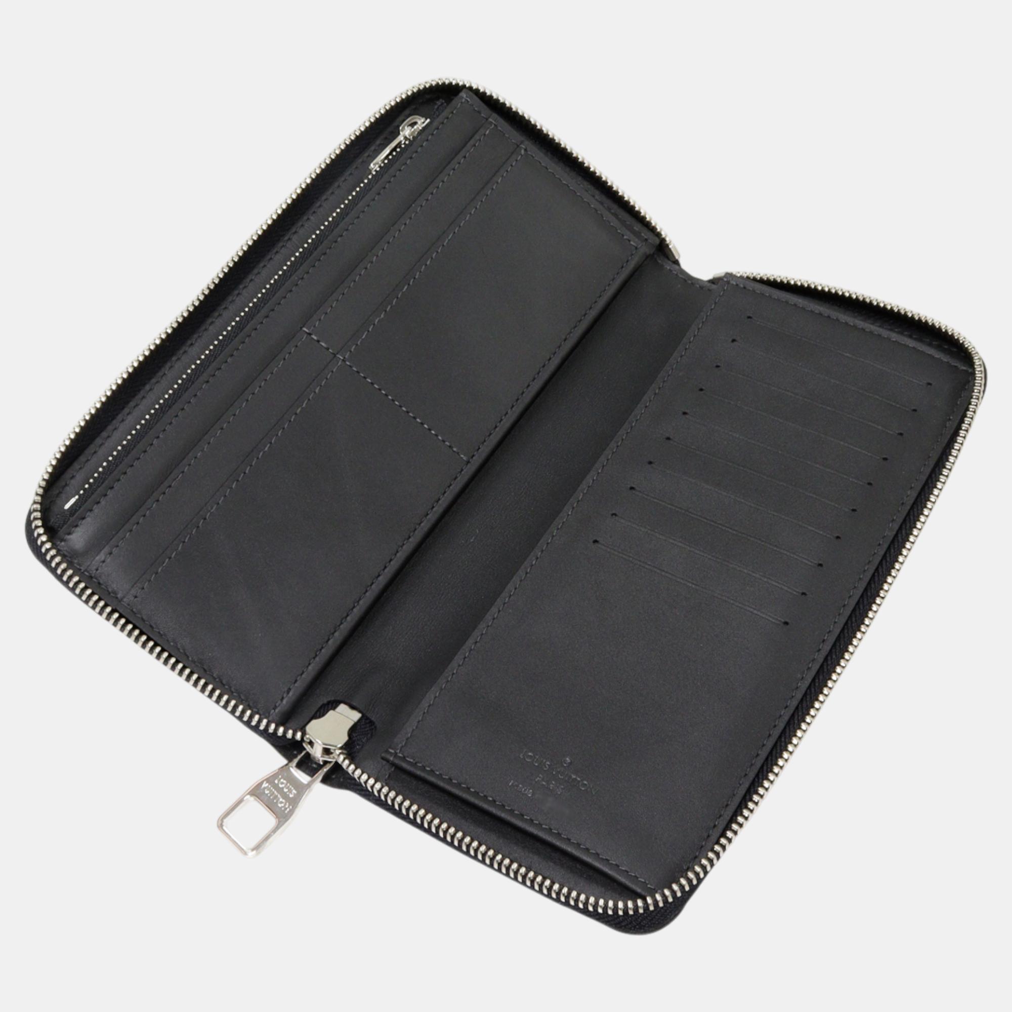 Louis Vuitton Black Canvas Damier Cobalt Zippy Wallet 