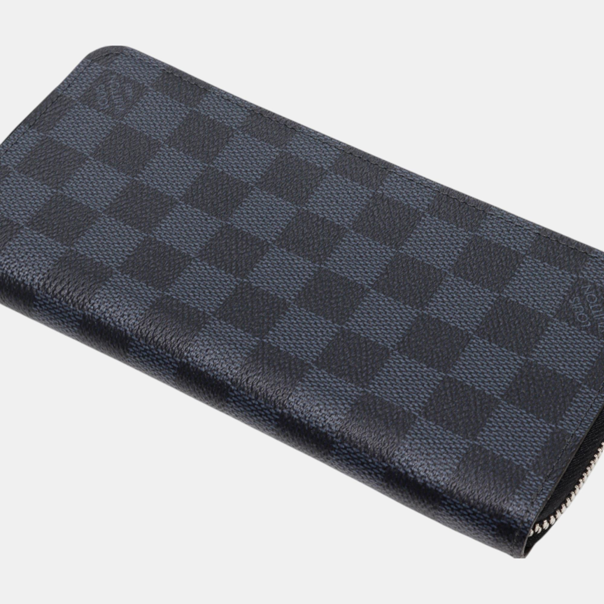 Louis Vuitton Black Canvas Damier Cobalt Zippy Wallet 