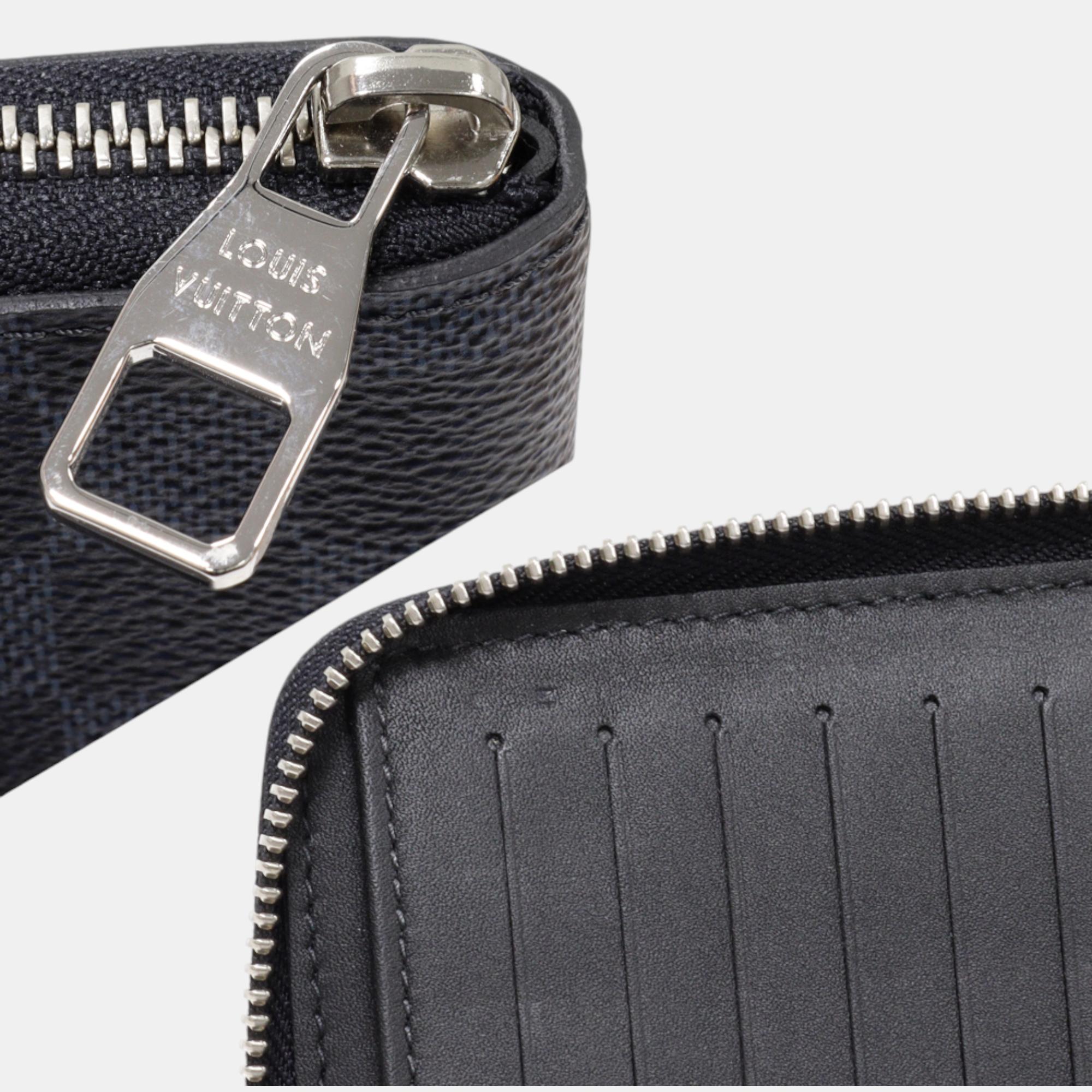Louis Vuitton Black Canvas Damier Cobalt Zippy Wallet 