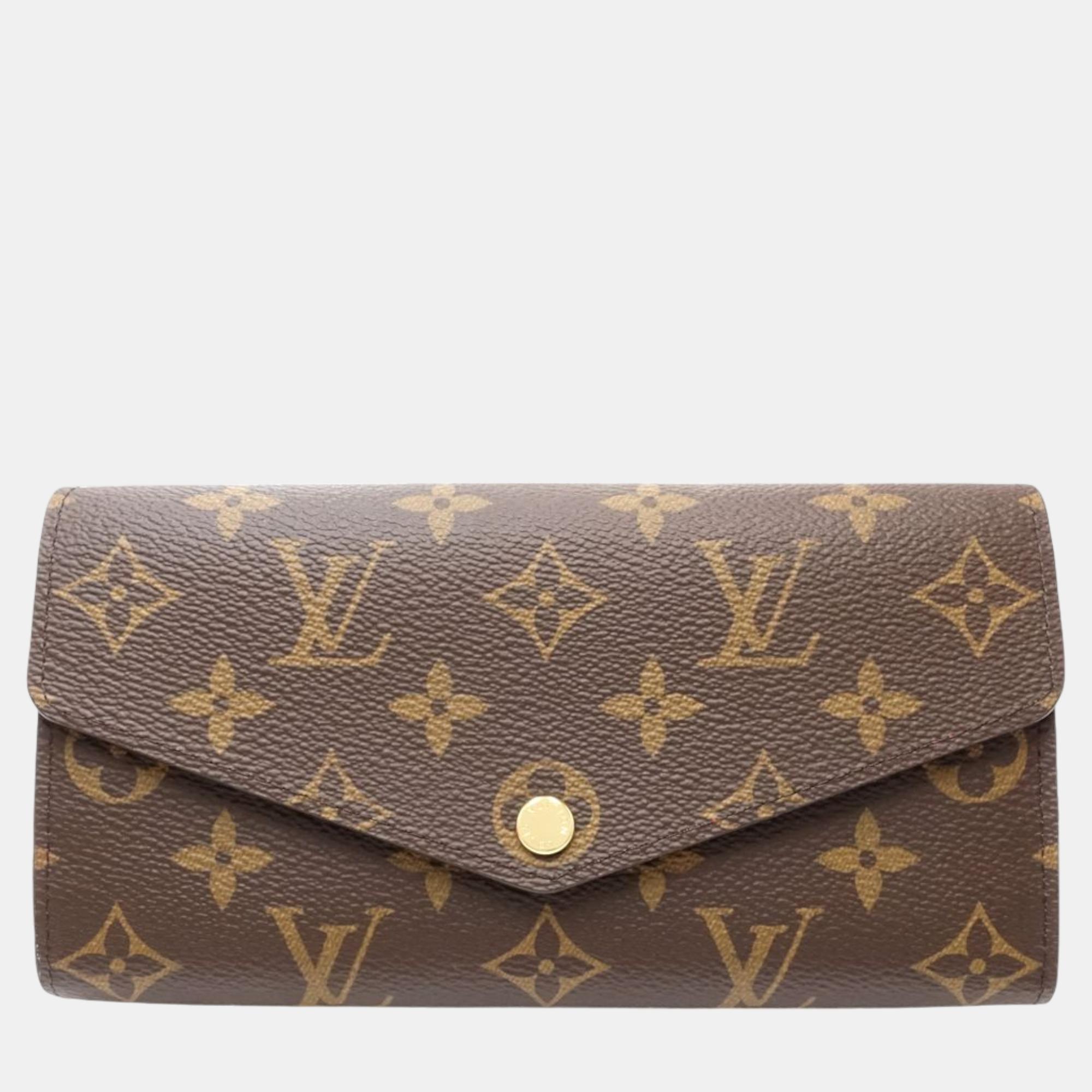 

Louis Vuitton Brown Canvas Monogram Sarah Wallet