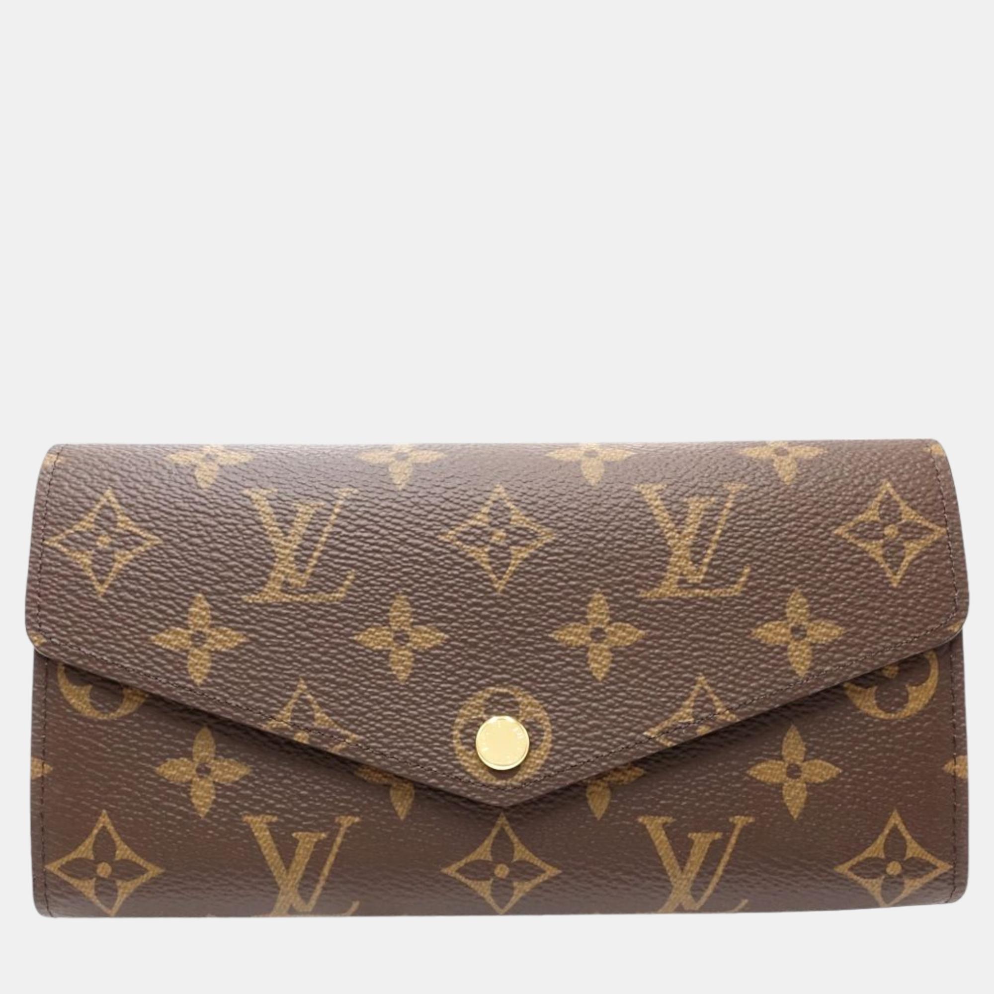 

Louis Vuitton Brown Canvas Monogram Sarah Wallet