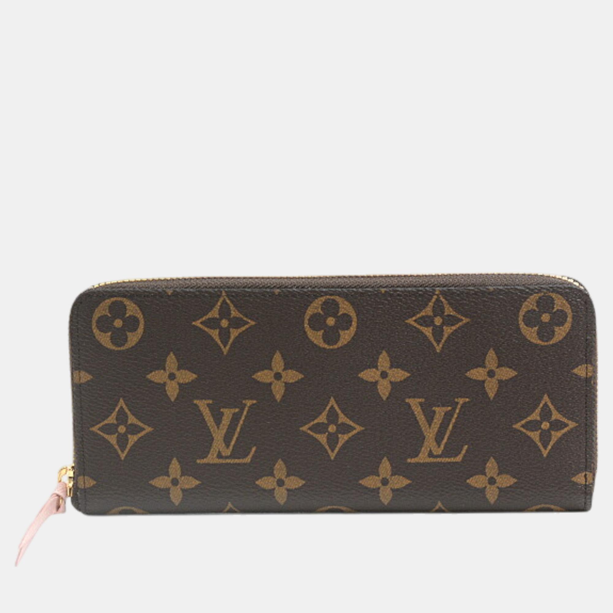 

Louis Vuitton Brown Canvas Monogram Clemence Wallet