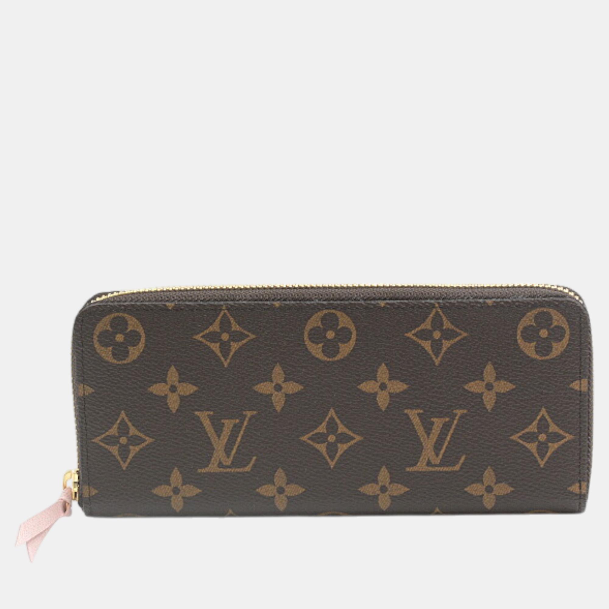 

Louis Vuitton Brown Canvas Monogram Clemence Wallet