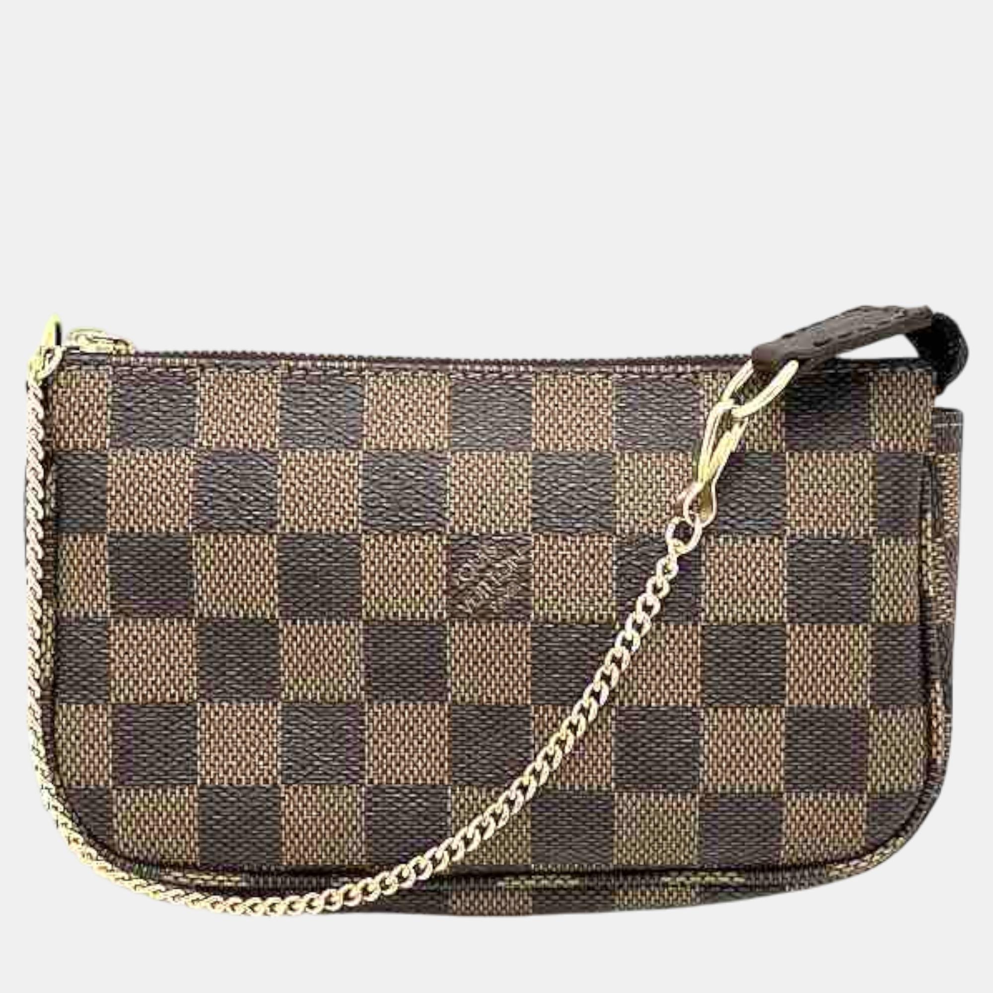 

Louis Vuitton Brown Canvas Mini Pochette Accessoires Clutch