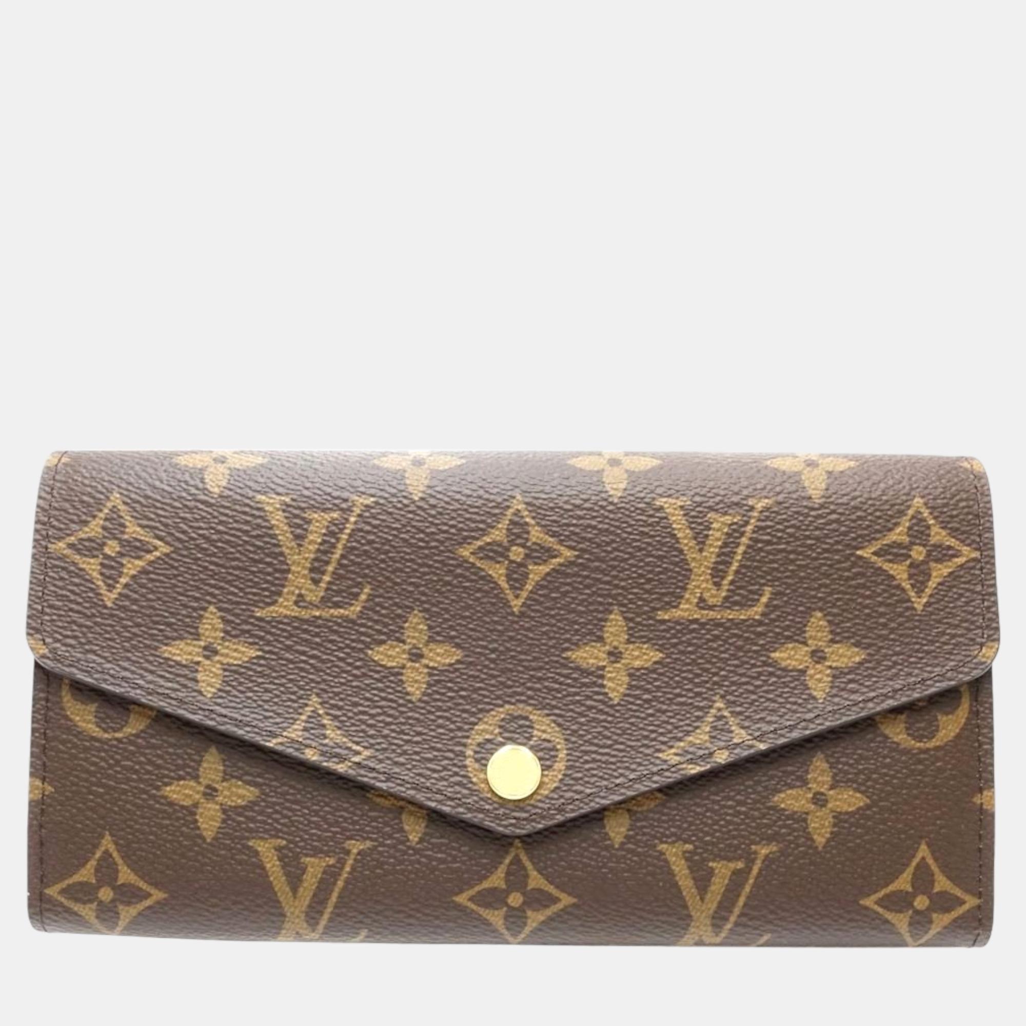 

Louis Vuitton Brown Canvas Monogram Sarah Wallet