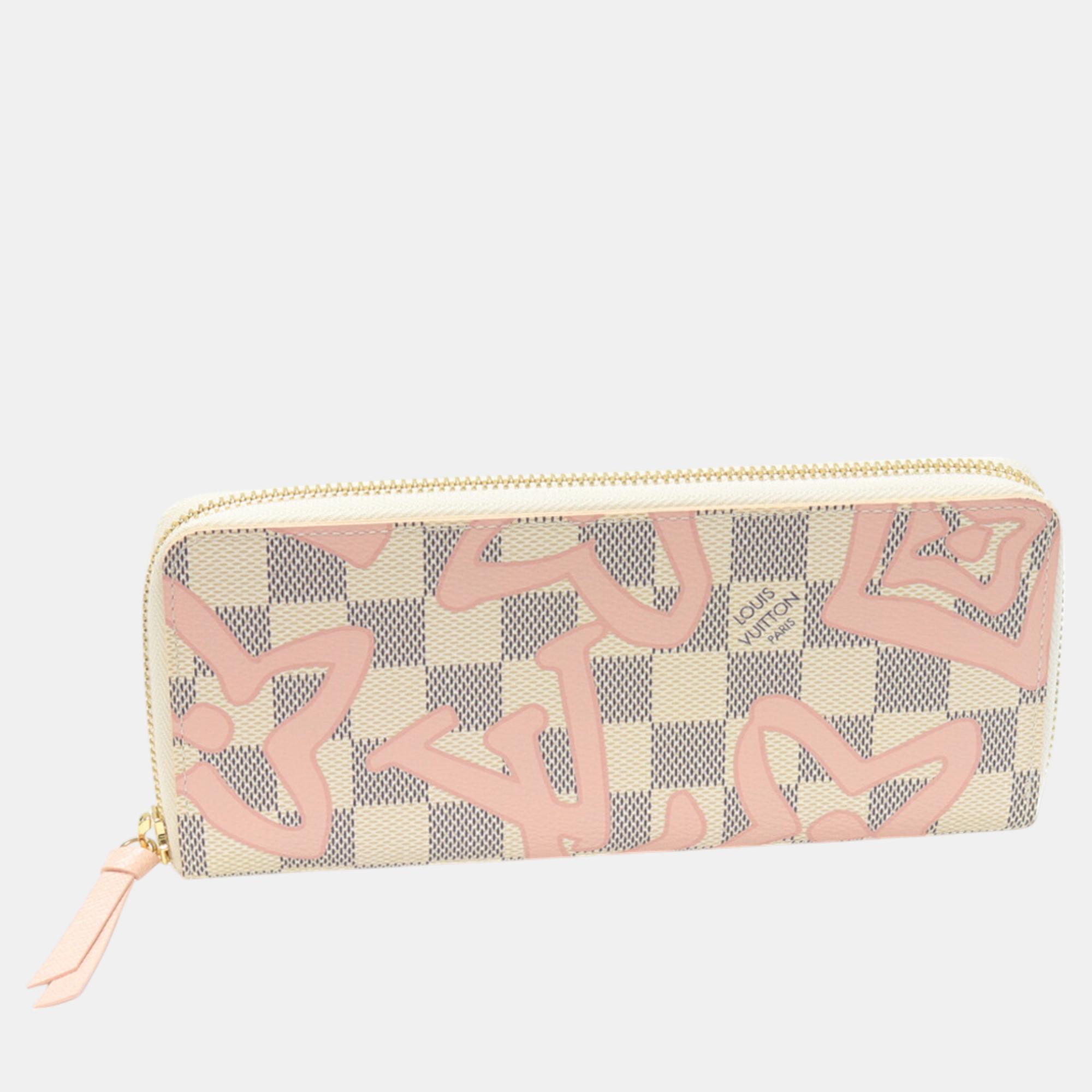 

Louis Vuitton Pink Canvas Damier Azur Wallet