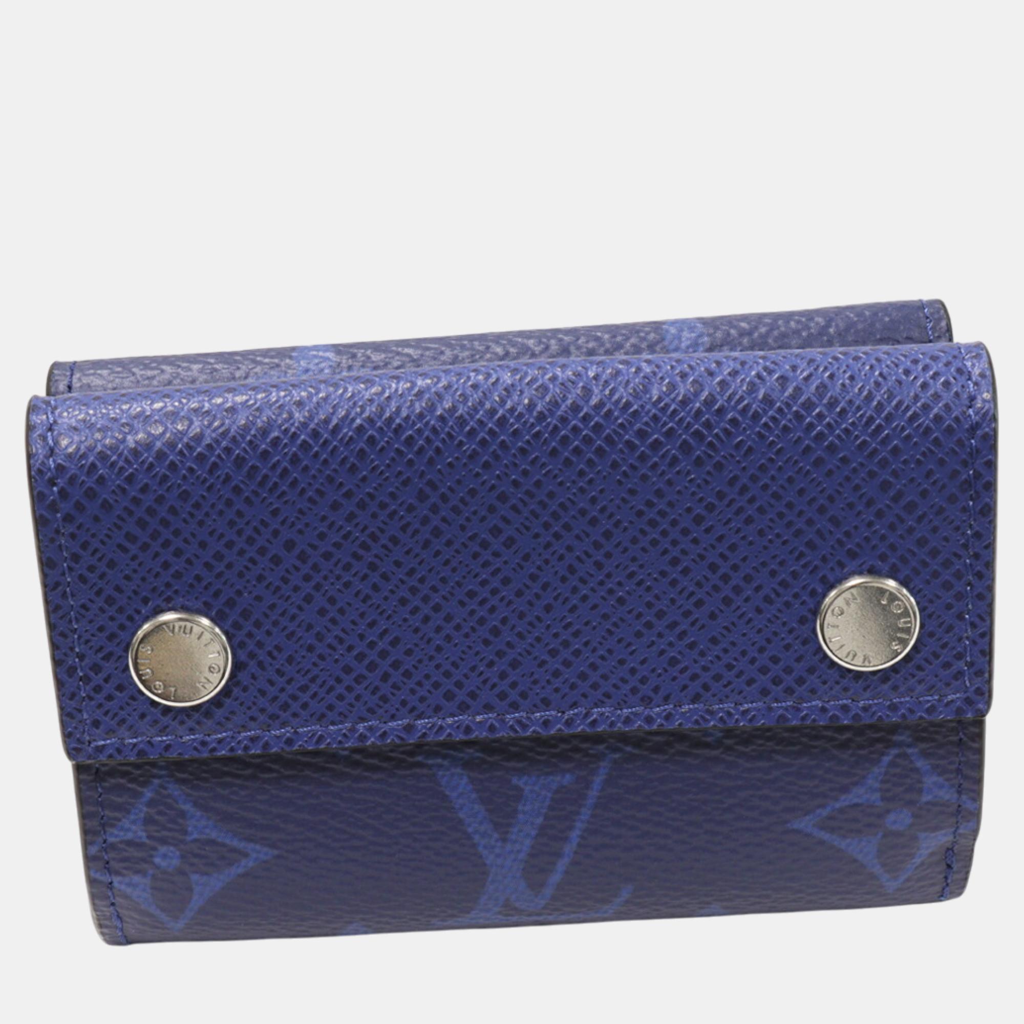 

Louis Vuitton Taiga Cobalt Blue Canvas Tri-Fold Wallet