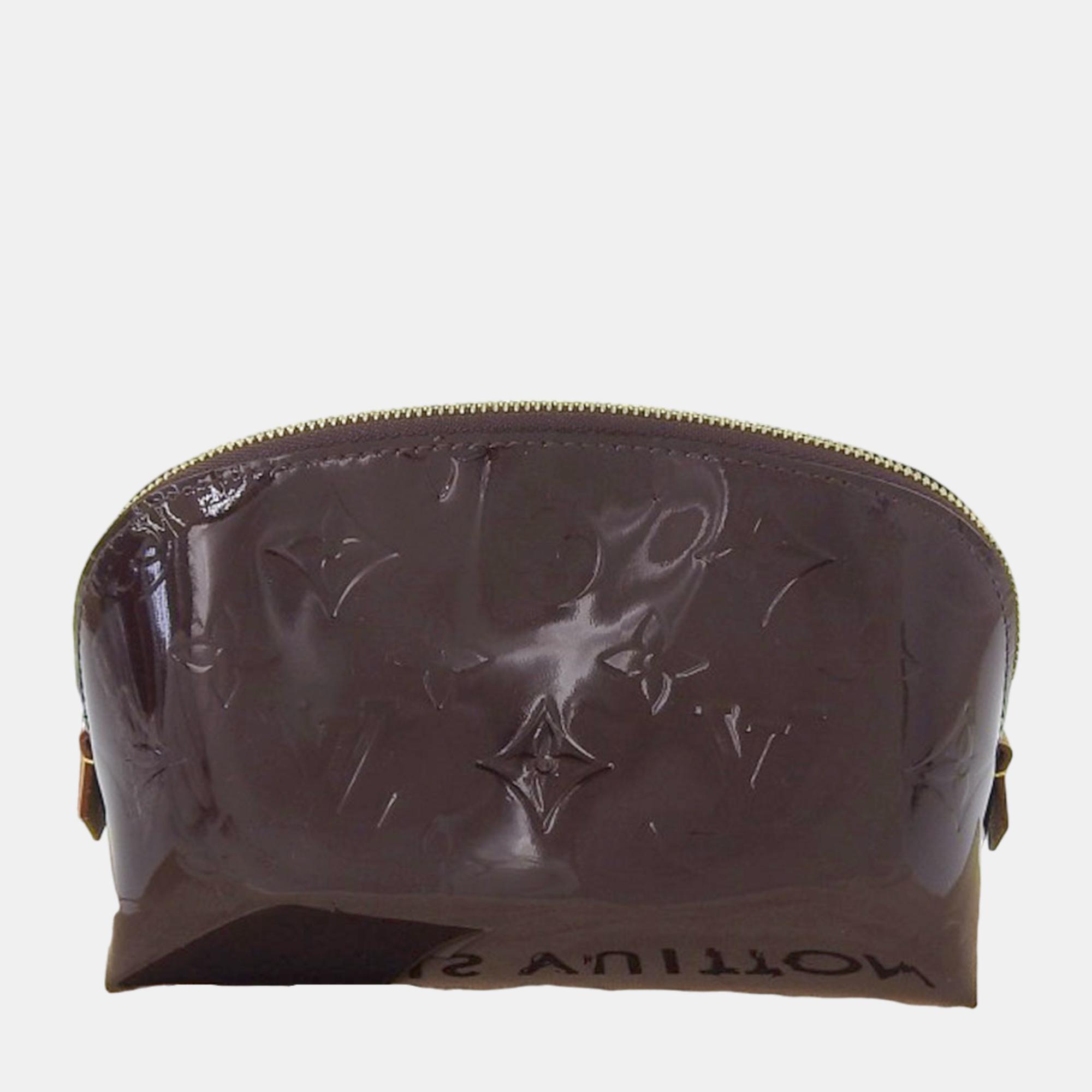 

Louis Vuitton Purple Leather Monogram Vernis Cosmetic Pouch