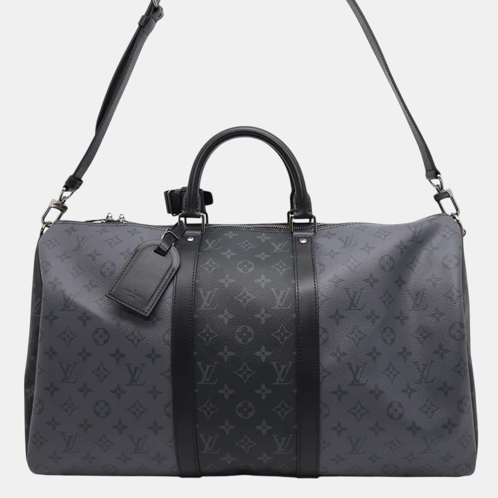 

Louis Vuitton Black Monogram Eclipse Reverse Keepall Bandouliere 50 Boston Bag