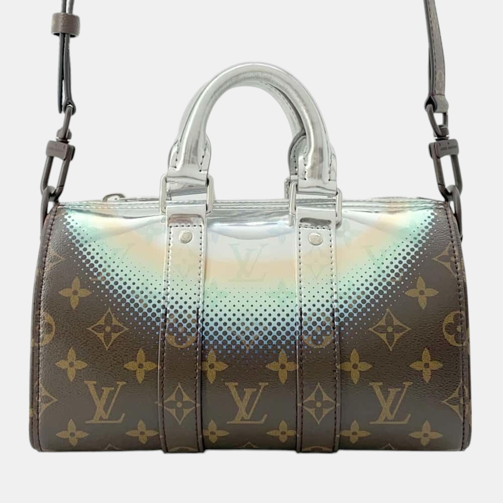 

Louis Vuitton Monogram Metallic Nebula Keepall Bandouliere 25 Handbag, Brown