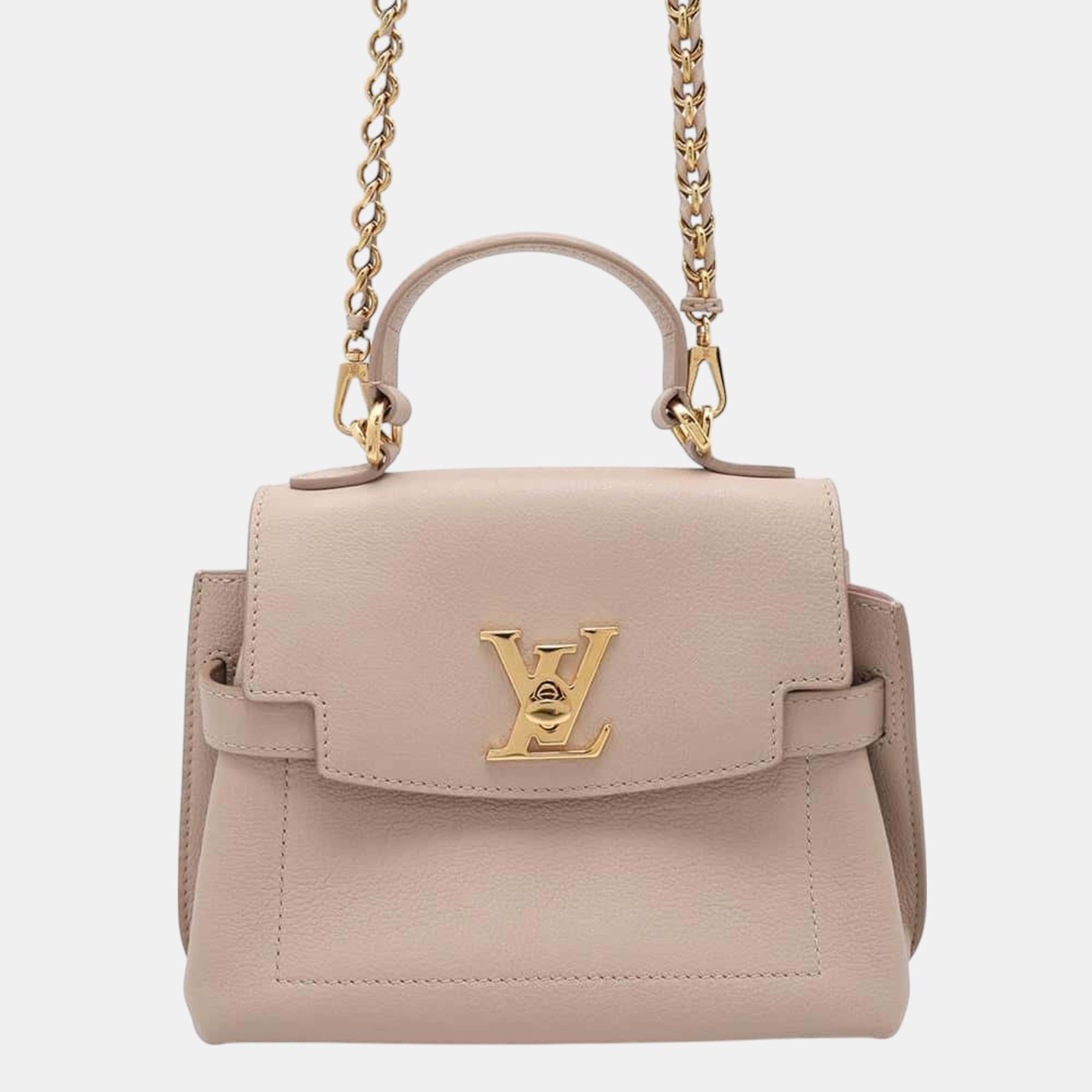 

Louis Vuitton Greige Grain Leather Rock Me Ever Mini Handbag, Pink