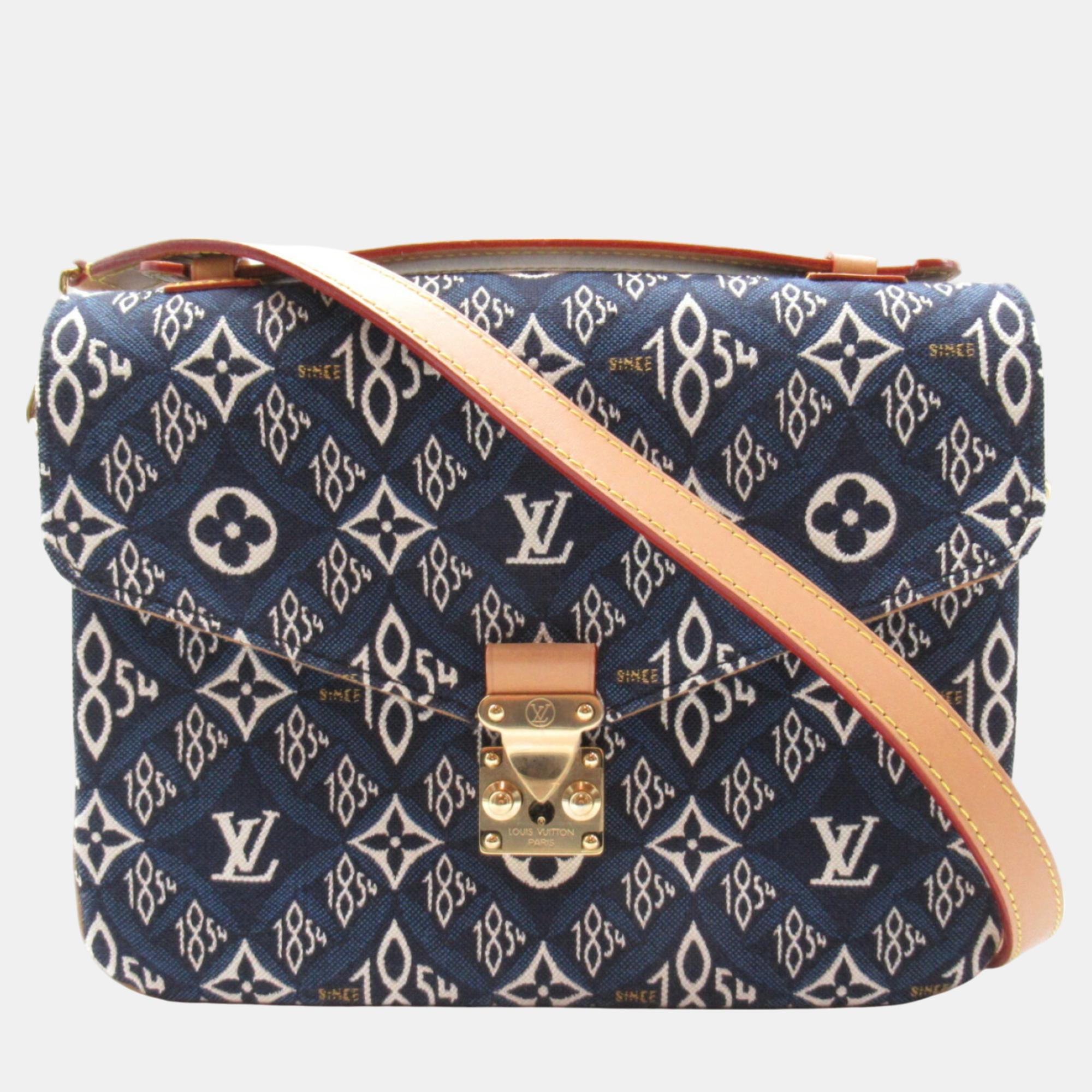 

Louis Vuitton Coated Canvas Monogram Jacquard Navy Pochette Metis Mm Shoulder Bag, Navy blue