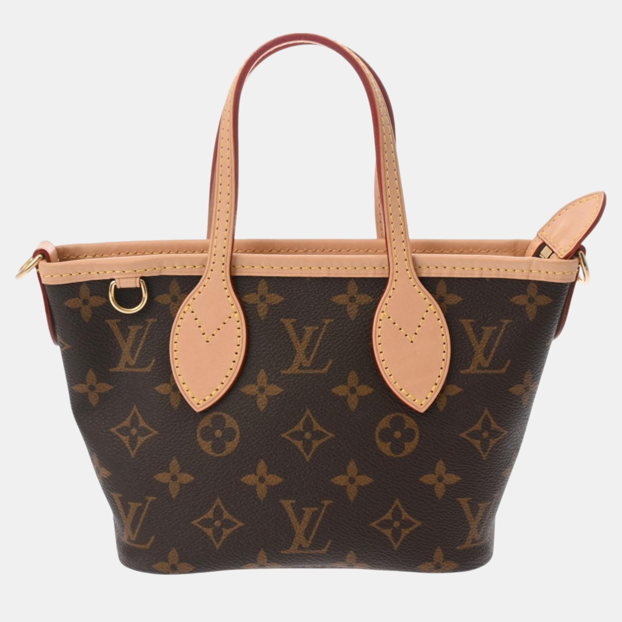 

Louis Vuitton Rose Peony Canvas Monogram Neverfull Bb Handbag, Brown