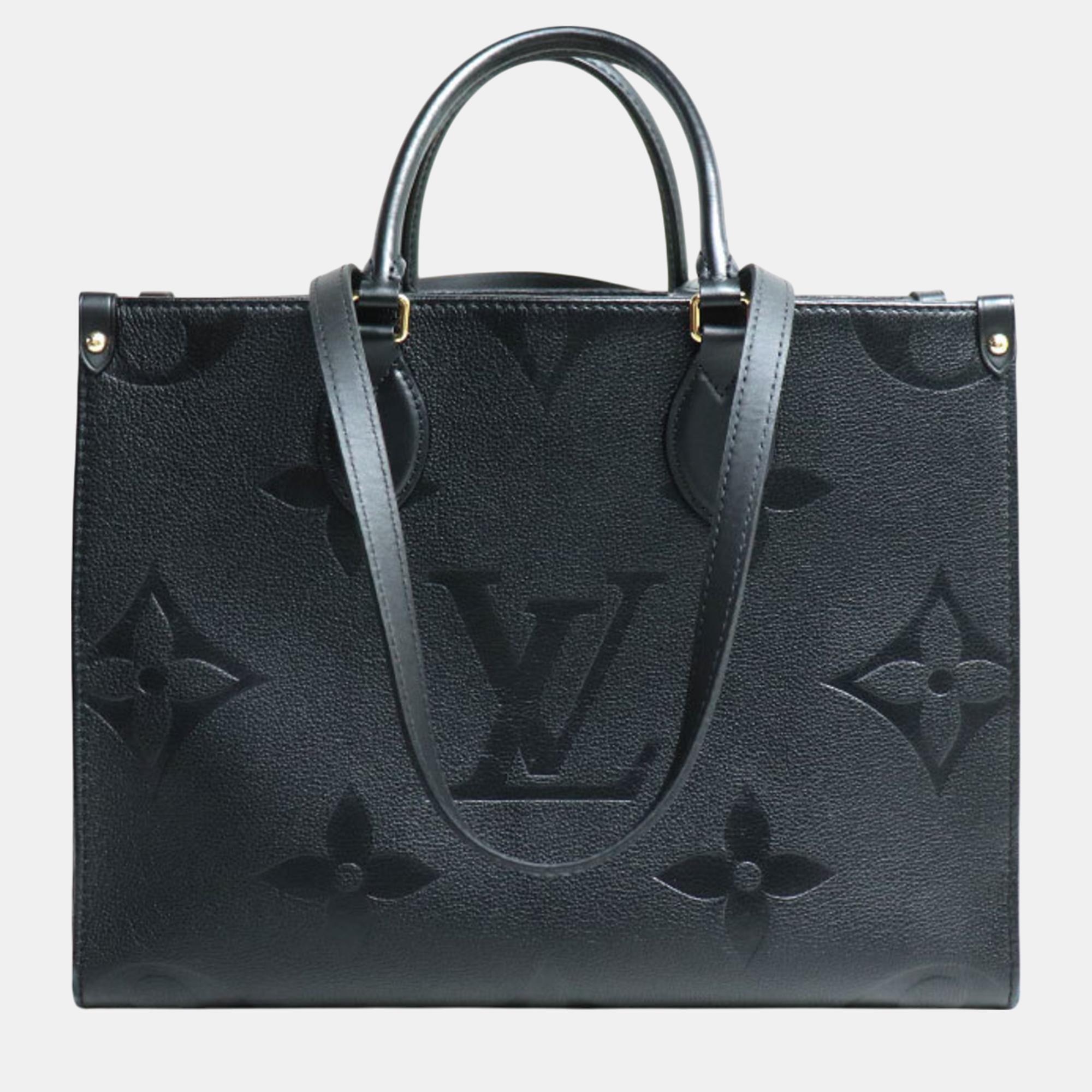 

Louis Vuitton Monogram Empreinte Black On The Go Mm Tote Bag