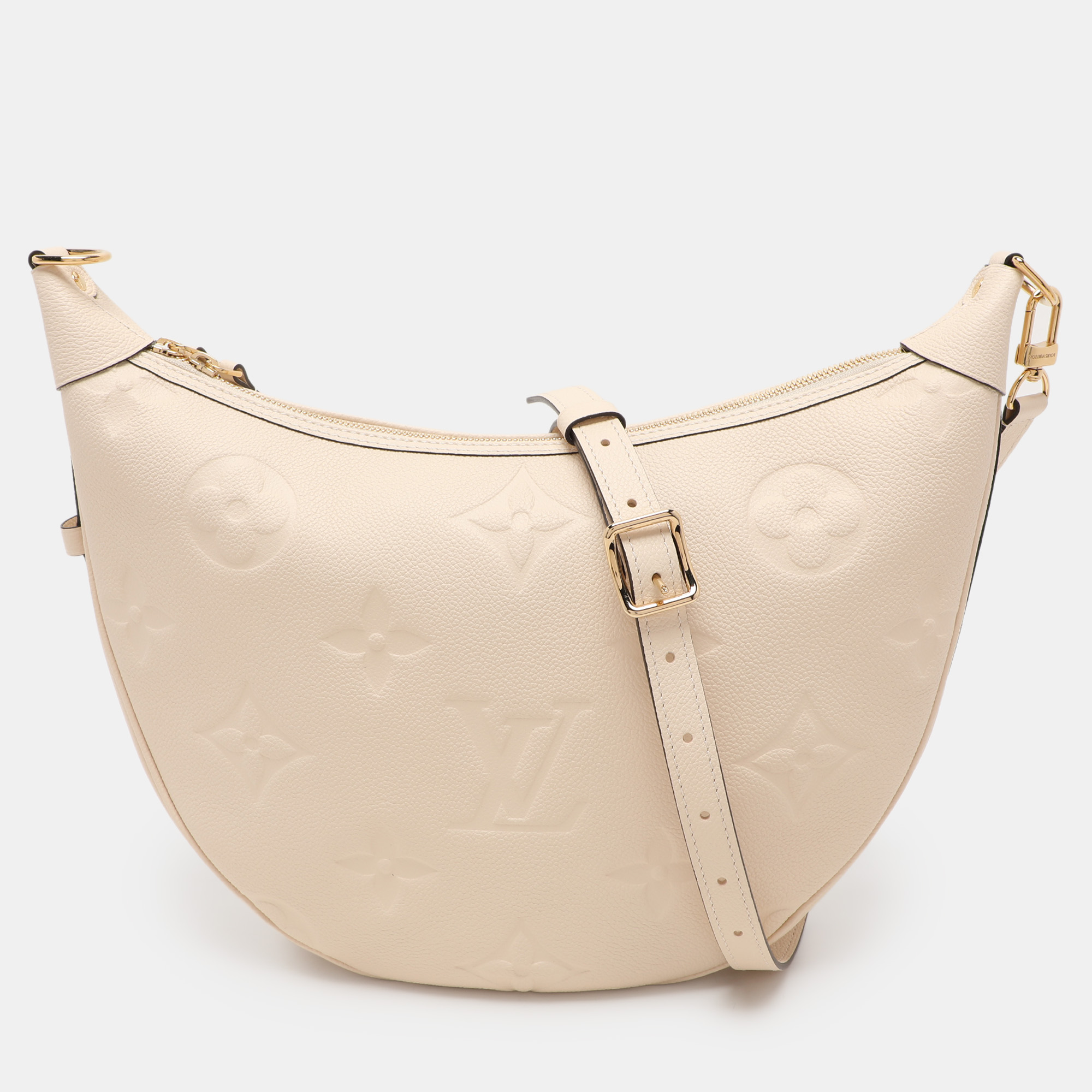 

Louis Vuitton Creme Empreinte Leather Loop Hobo, Cream