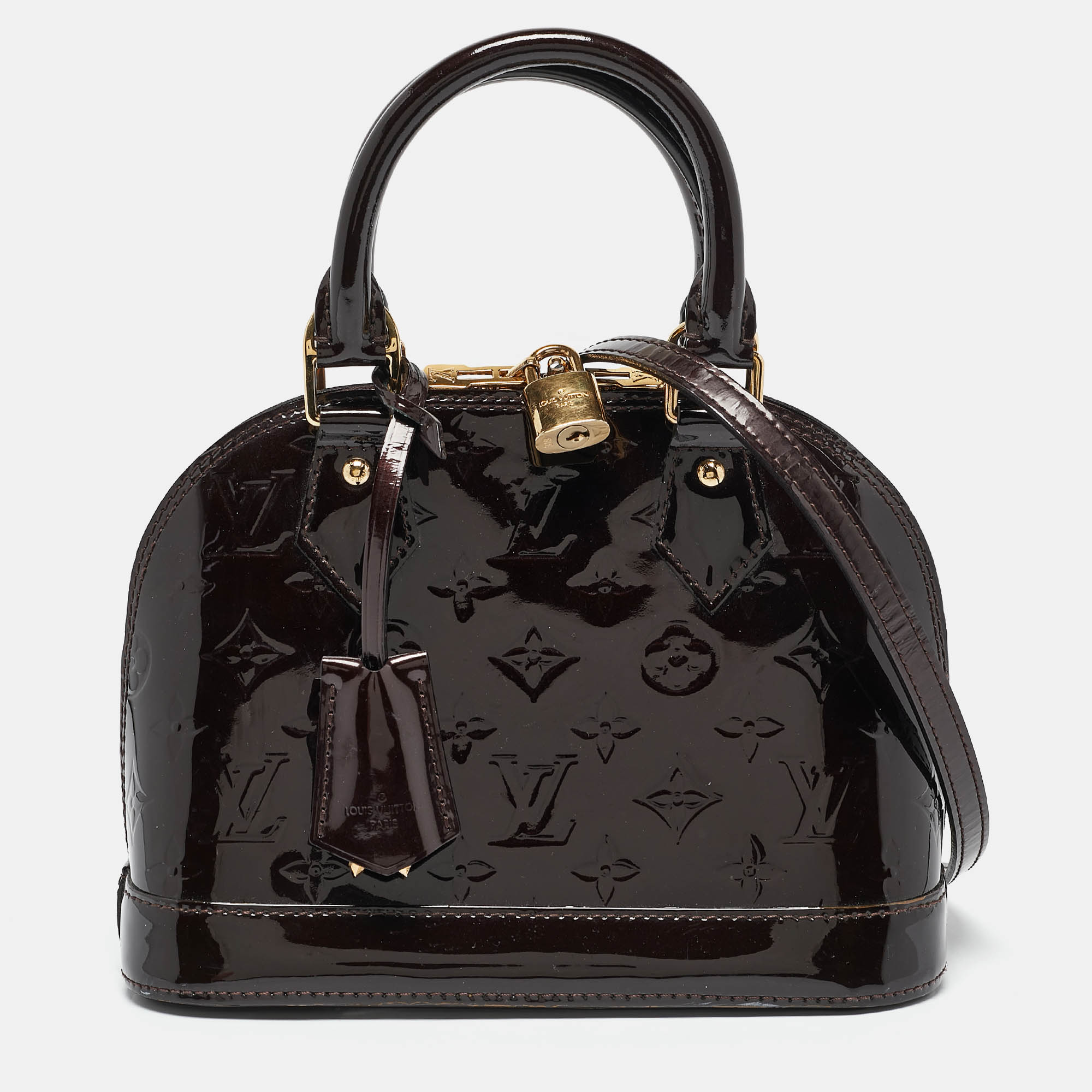 

Louis Vuitton Amarante Monogram Vernis Alma BB Bag, Burgundy