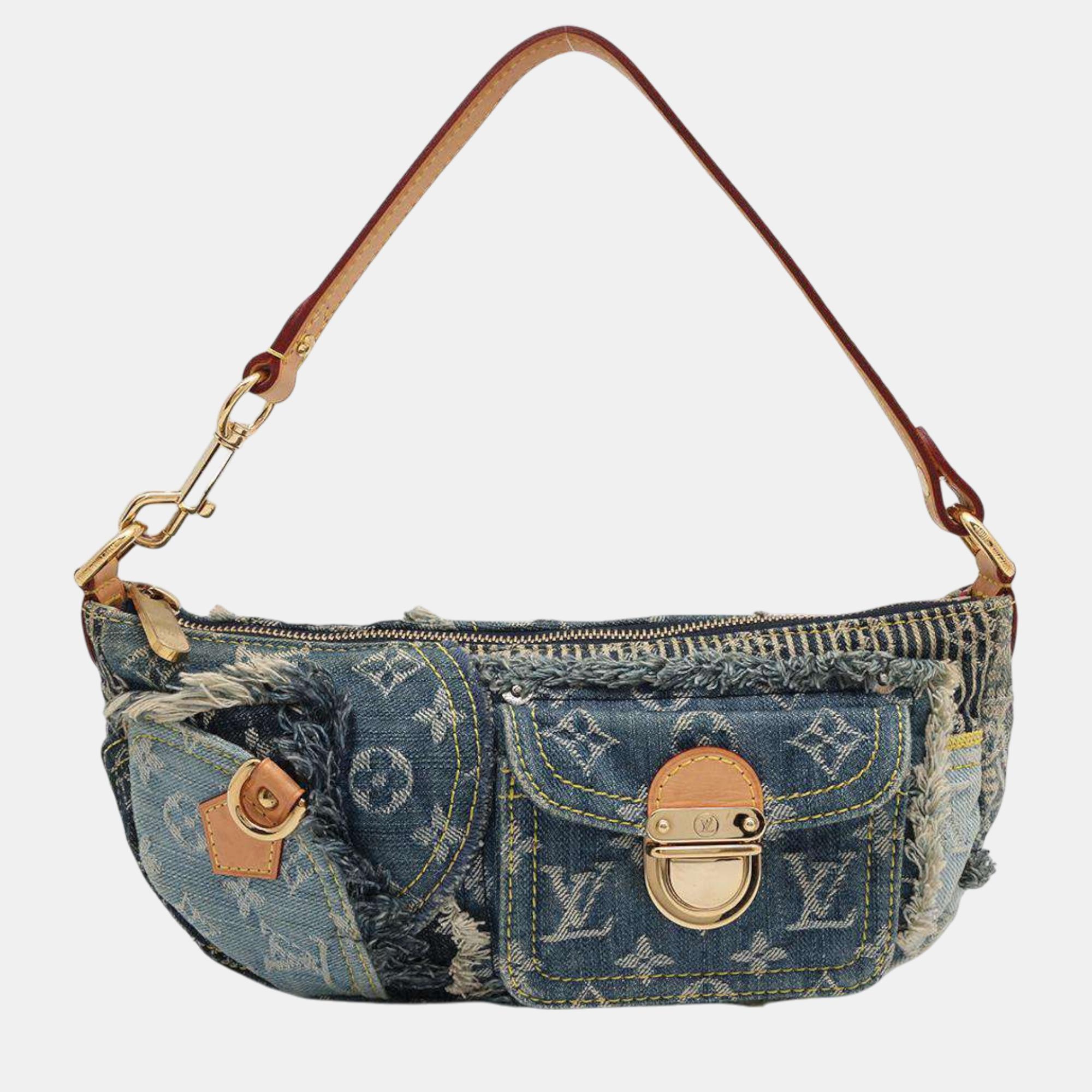 

Louis Vuitton Blue/Pink Monogram Denim Pouch Bag