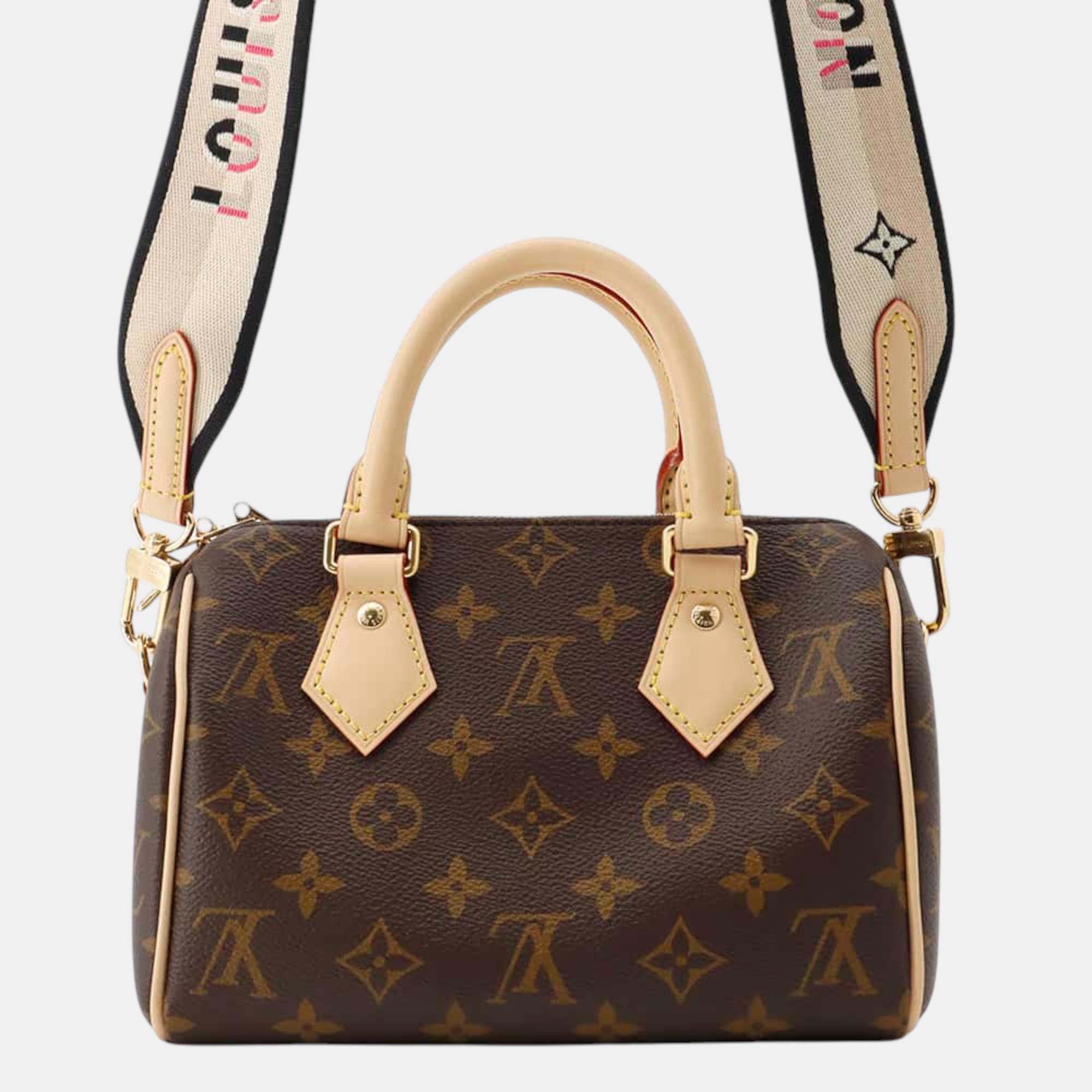 

Louis Vuitton Brown/Red Monogram Speedy Bandouliere Bag Size