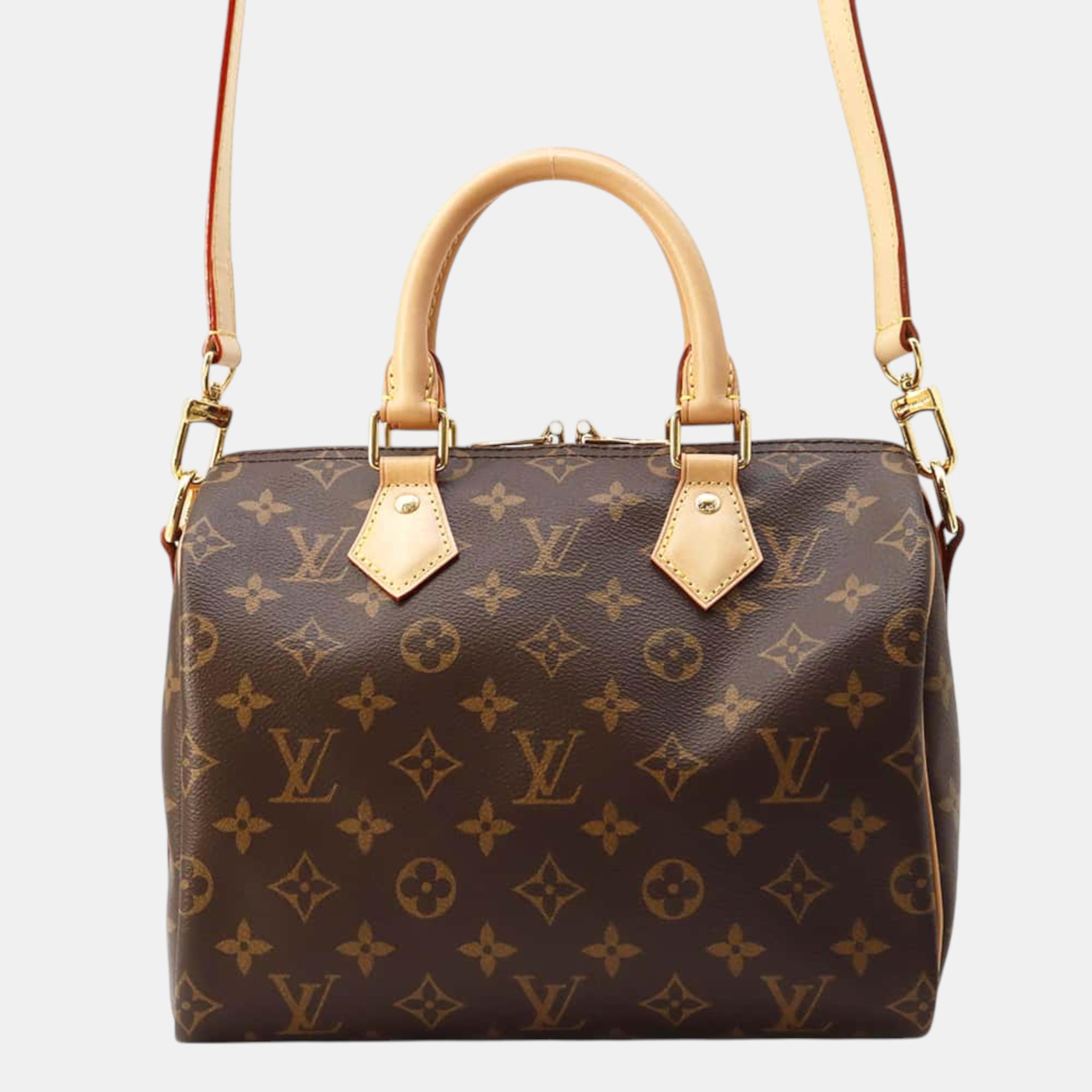 

Louis Vuitton Brown Monogram Speedy Bandouliere Bag Size