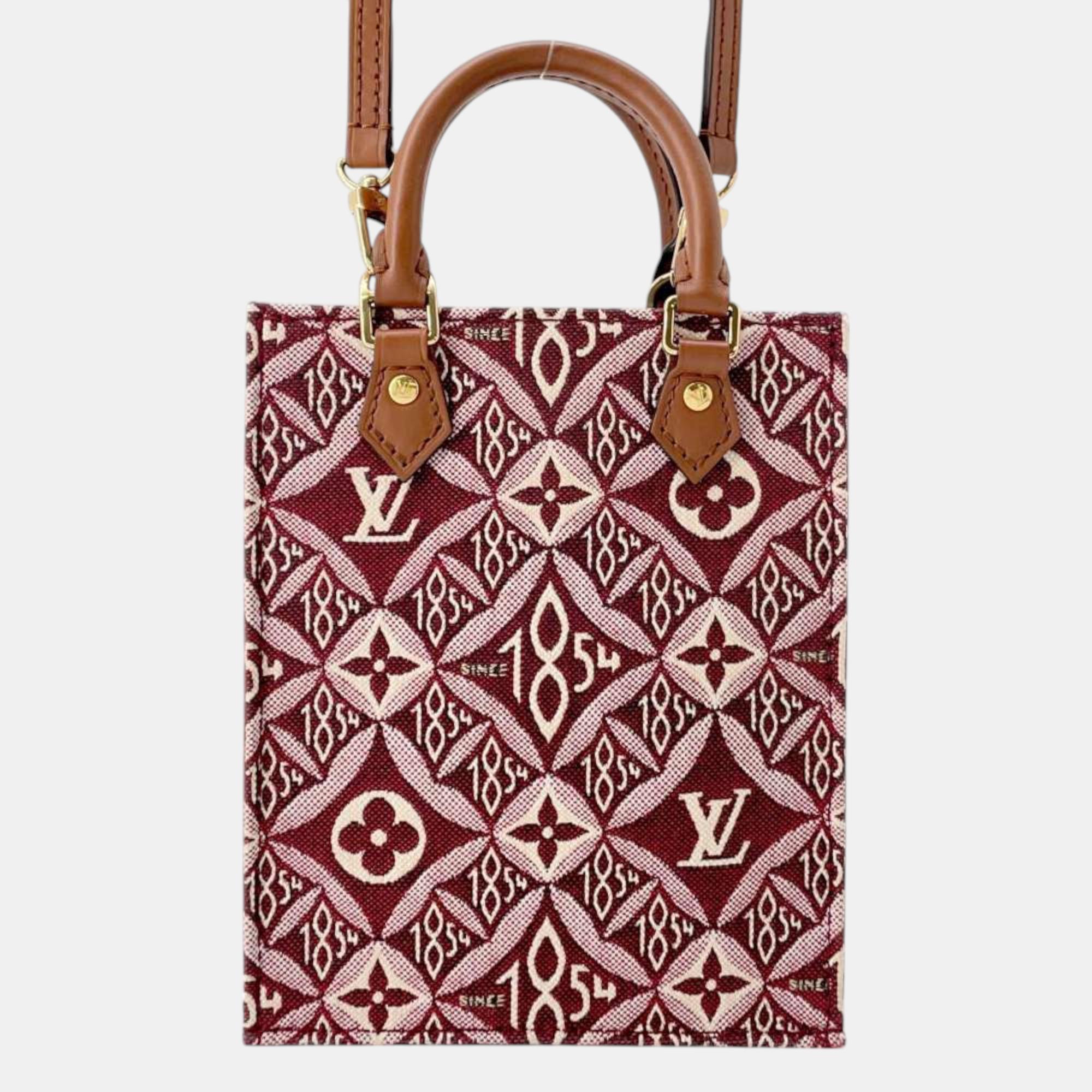 

Louis Vuitton Bordeaux Monogram Jacquard Petit Sac Plat bag, Red