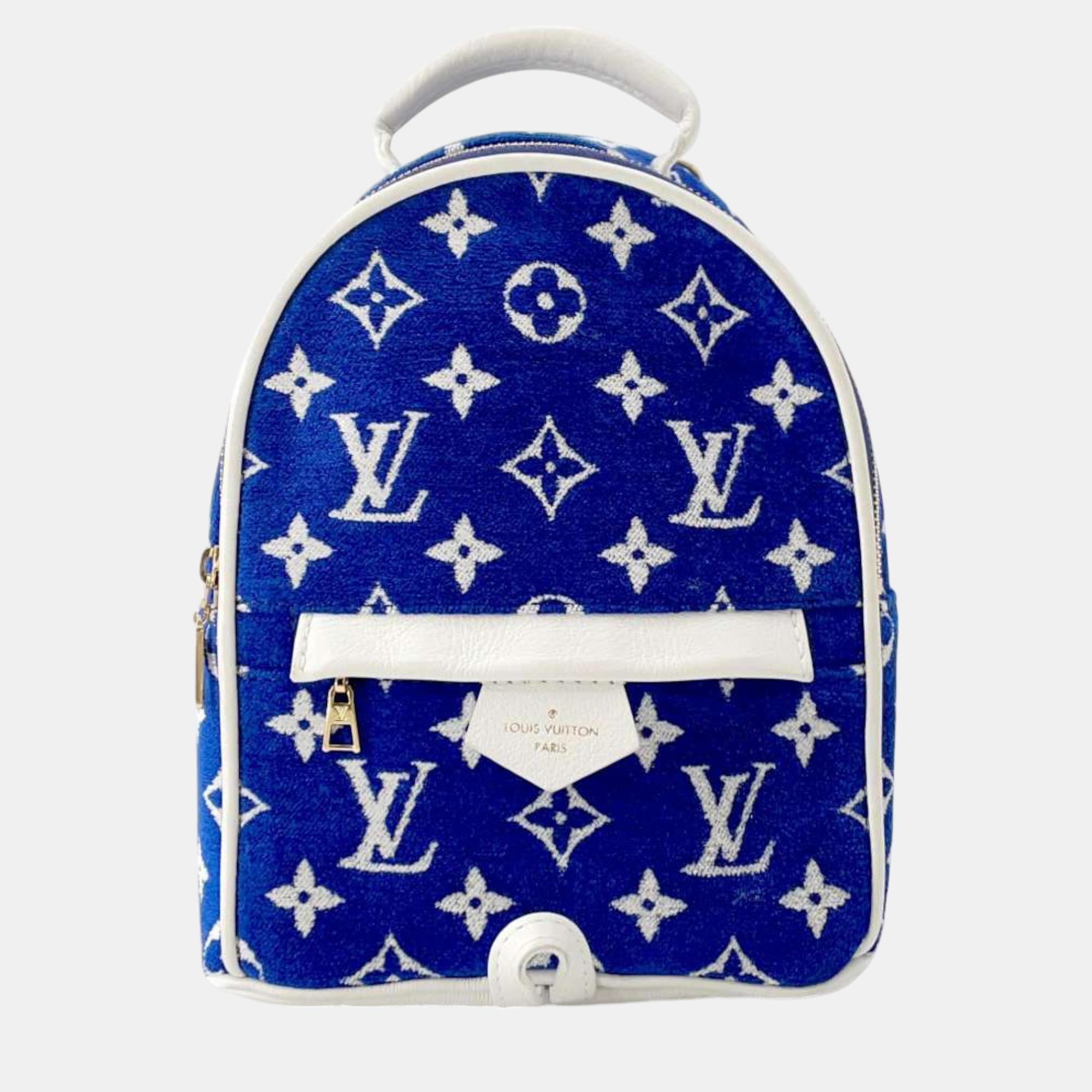 

Louis Vuitton Blue/White Monogram Jacquard Velvet Palm Springs Backpack Size Mini