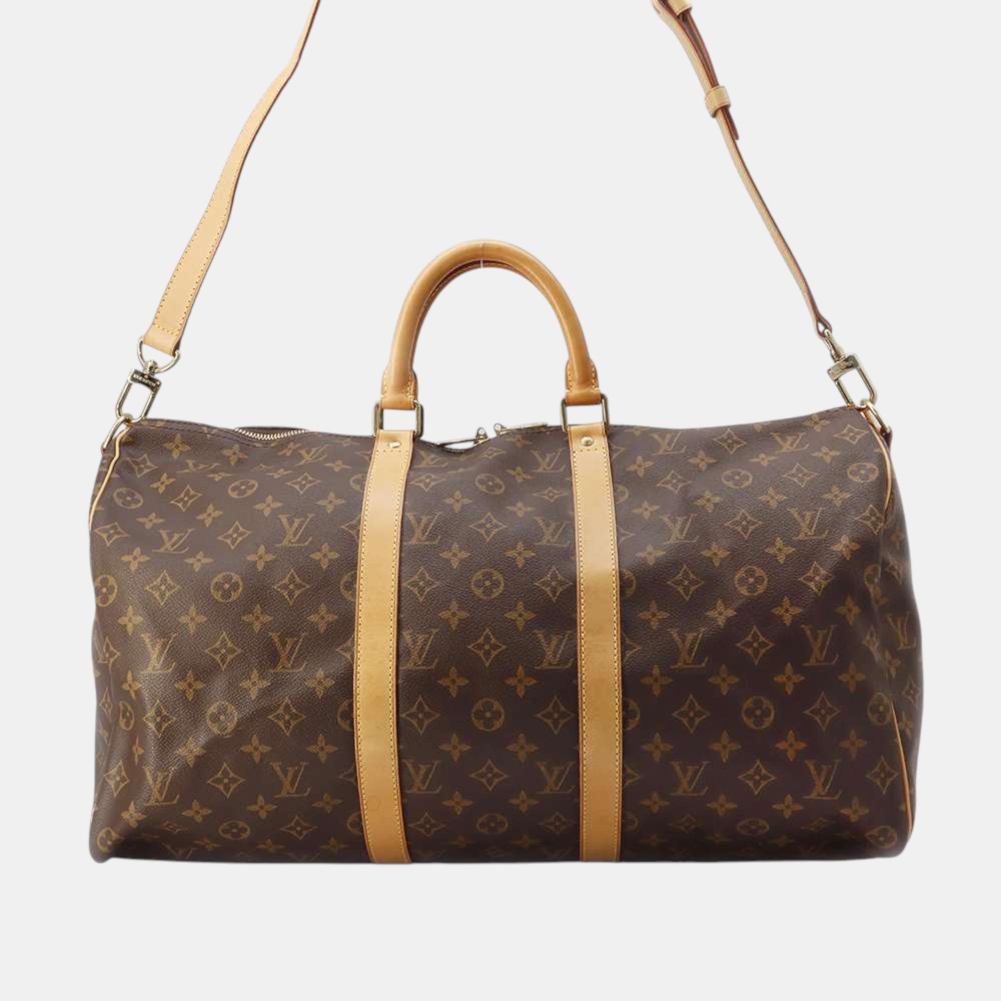 

Louis Vuitton Brown Monogram Keepall Bandouliere bag Size