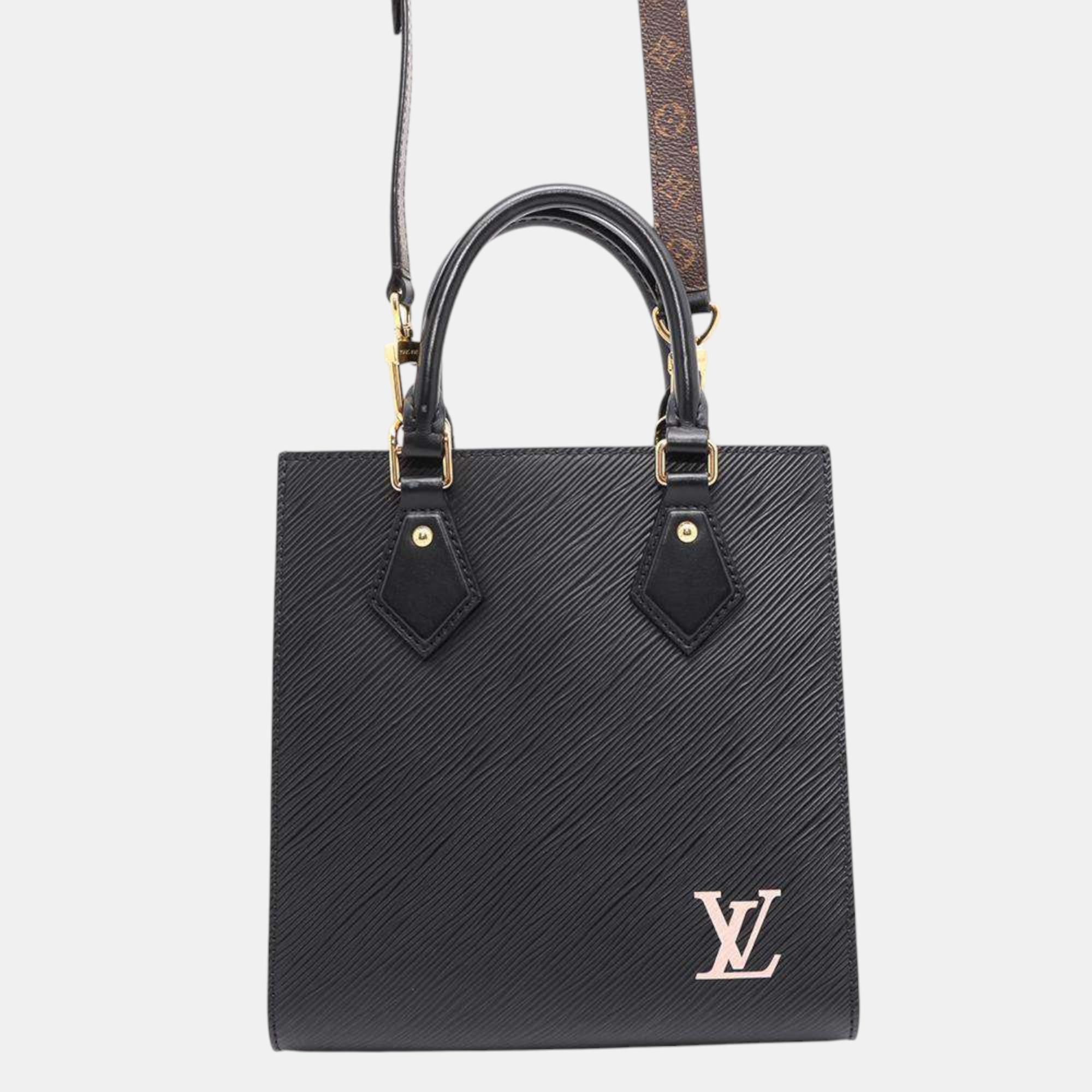 

Louis Vuitton Noir Epi Leather Sac Plat bag Size Bb, Black