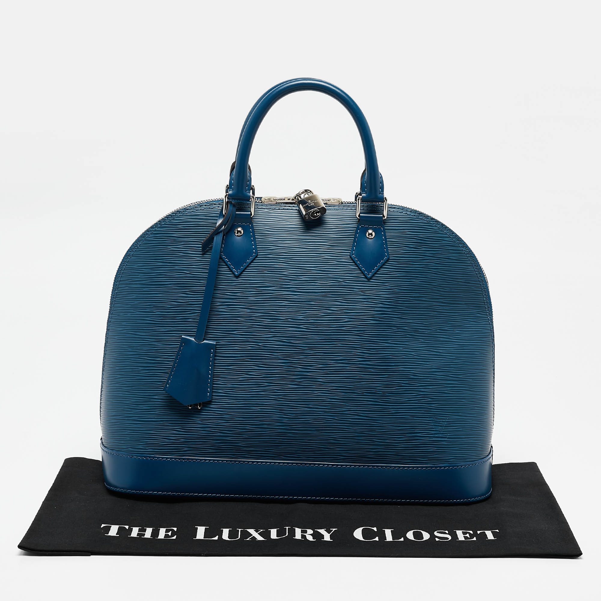 Louis Vuitton Saphir Epi Leather Alma MM Bag 