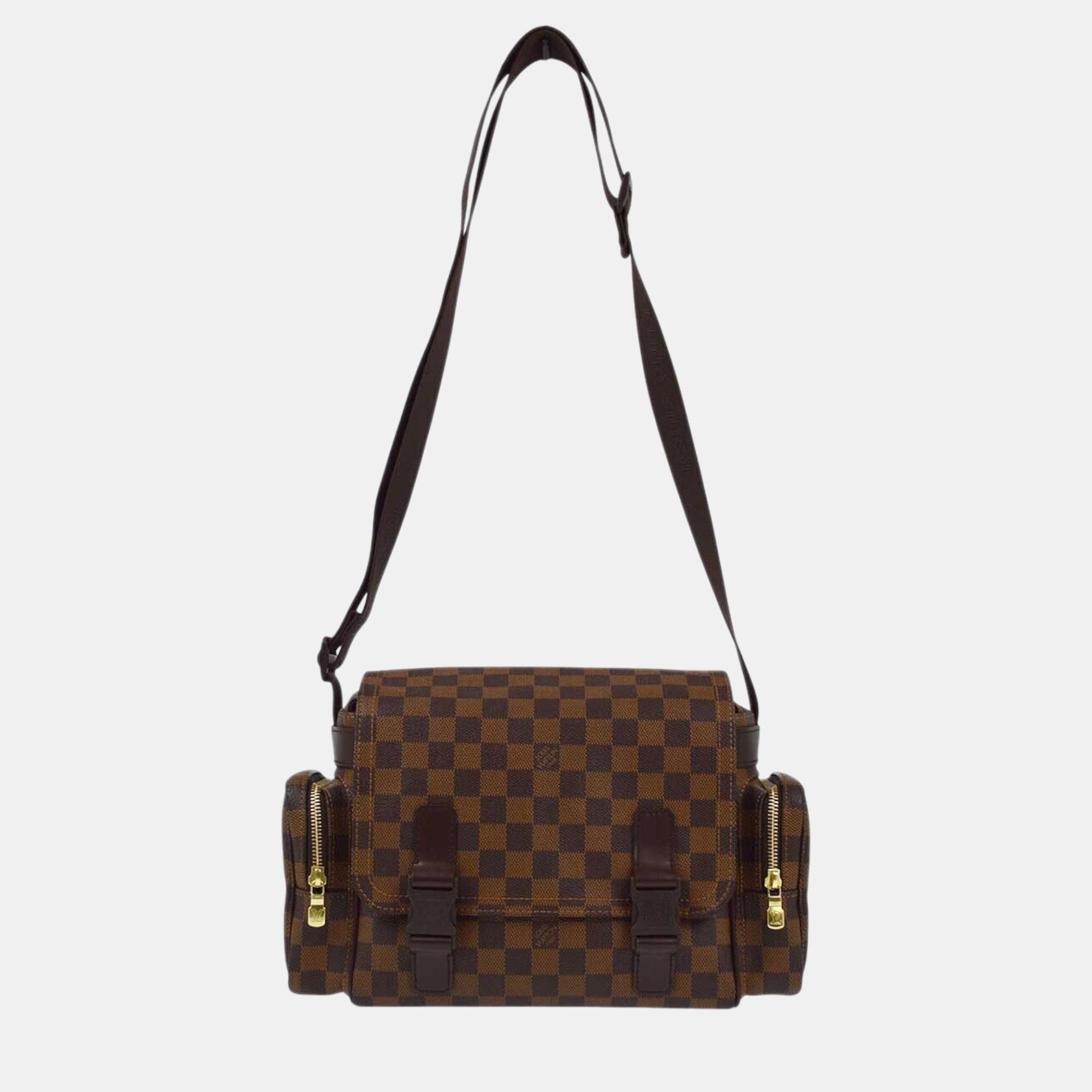 

Louis Vuitton Damier Reporter Melville Shoulder Bag, Brown