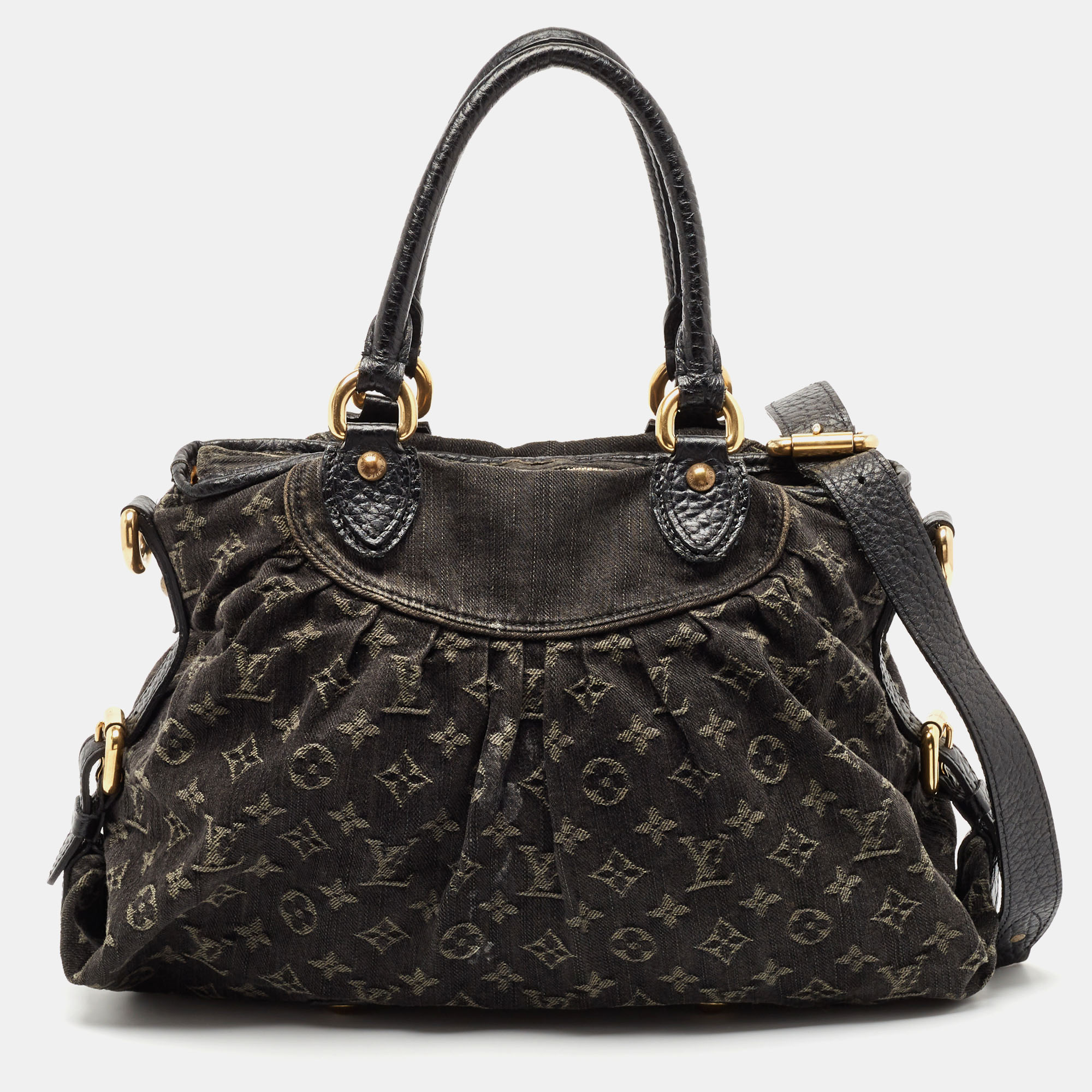 

Louis Vuitton Black Monogram Denim Neo Cabby MM Bag