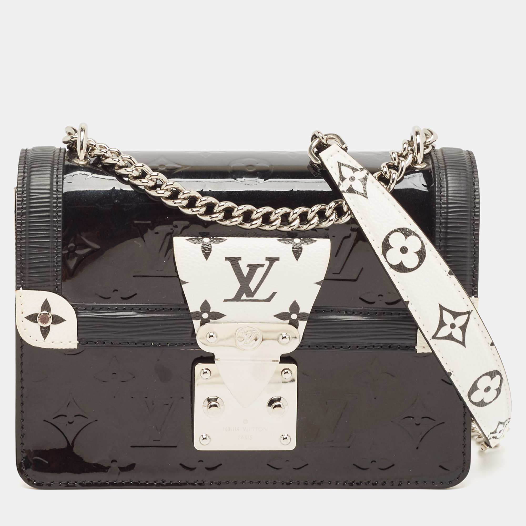 

Louis Vuitton Black/White Vernis and Monogram Wynwood PM Bag