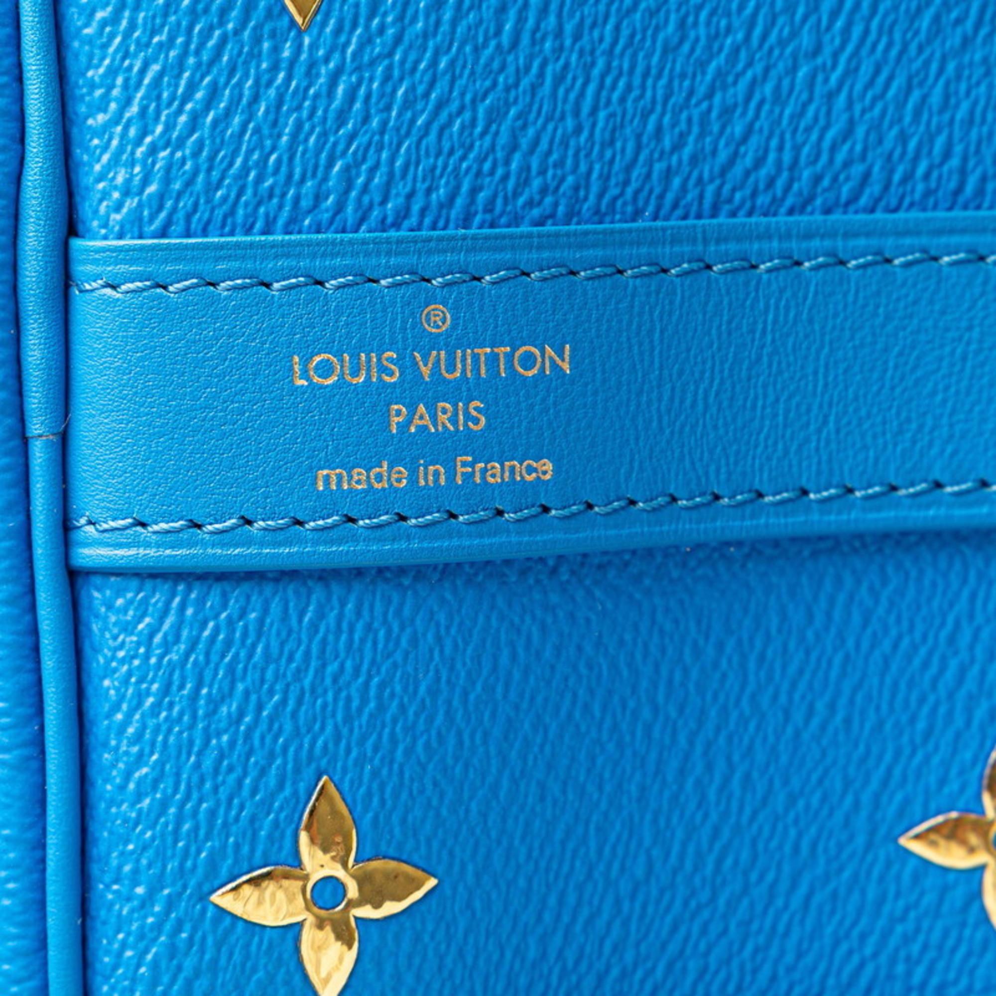 Louis Vuitton Blue Multicolor Pvc Leather Keepall Bandouliere 50 Boston Bag 