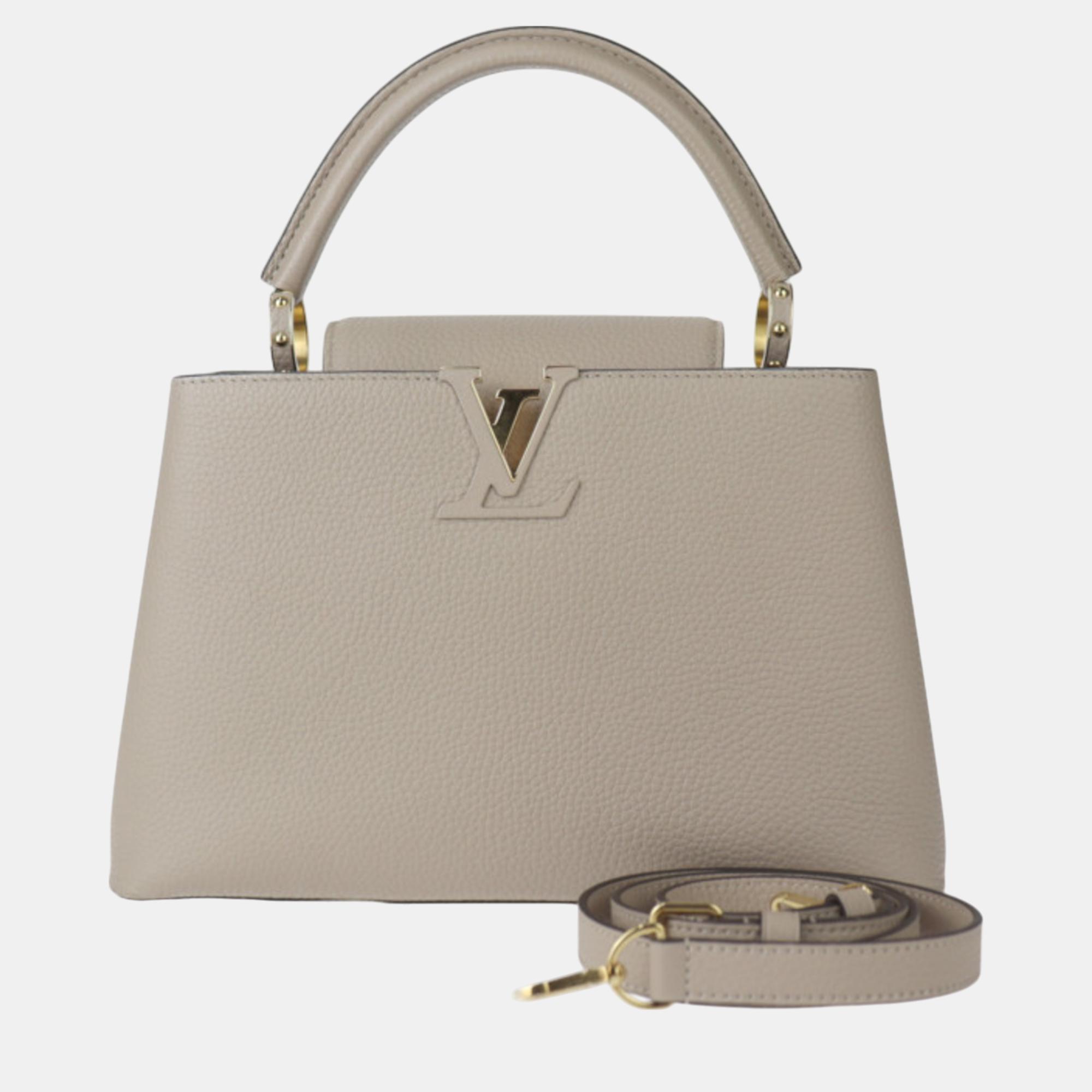 

Louis Vuitton Taurillon Leather Gale Capucines Mm Handbag, Beige