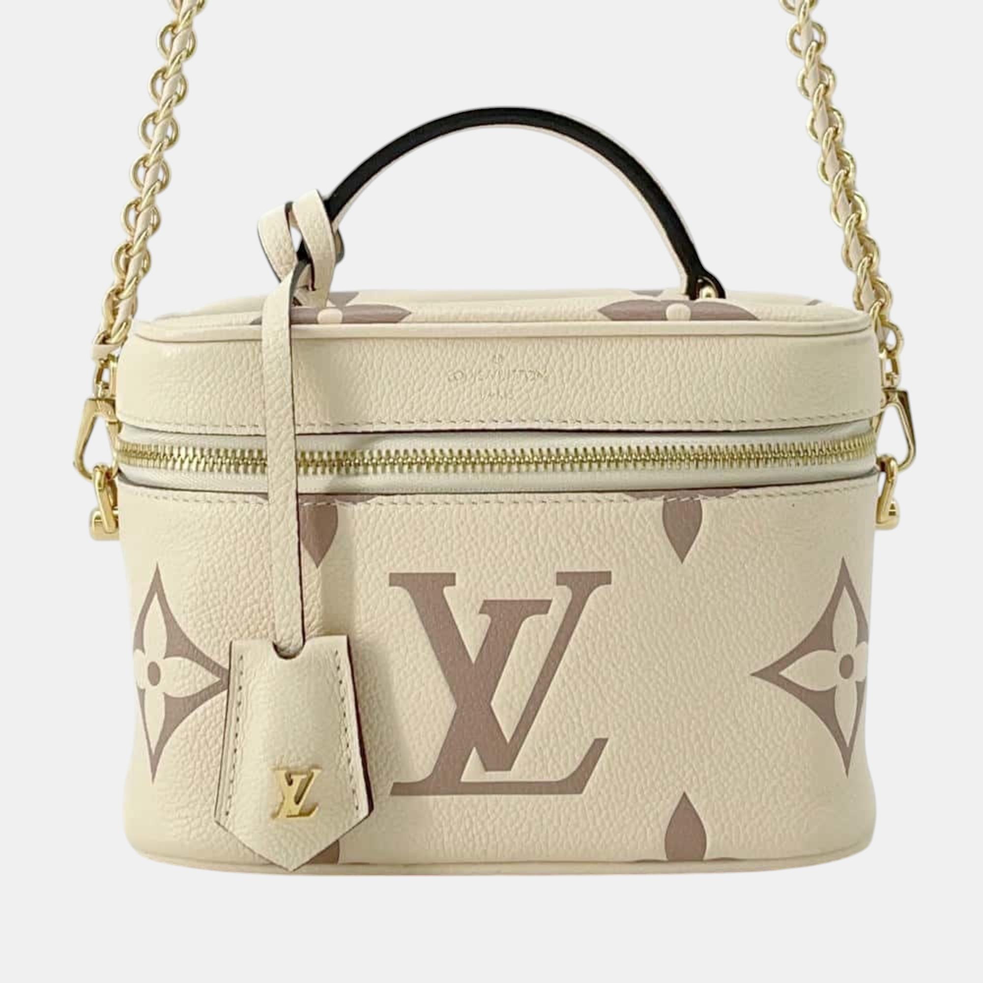 

Louis Vuitton Creme Bois De Rose Monogram Empreinte Vanity Pm Shoulder Bag, Cream