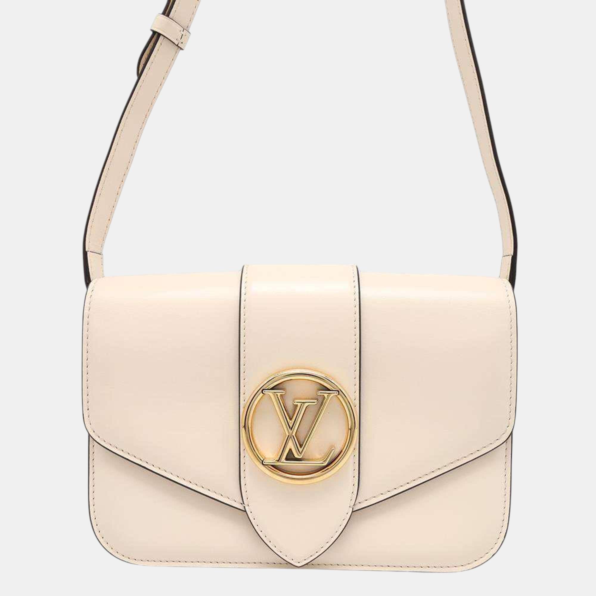 

Louis Vuitton Pont Neuf Smooth Leather Shoulder Bag, White