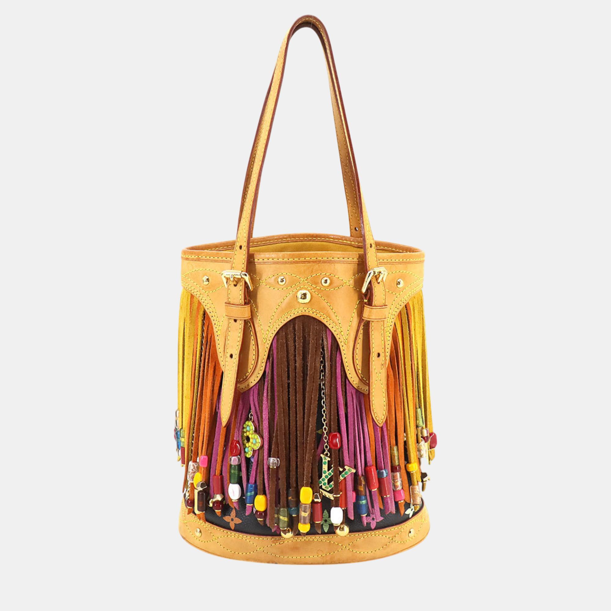 

Louis Vuitton Noir Multi Monogram Multicolor Bucket Fringe Shoulder Bag