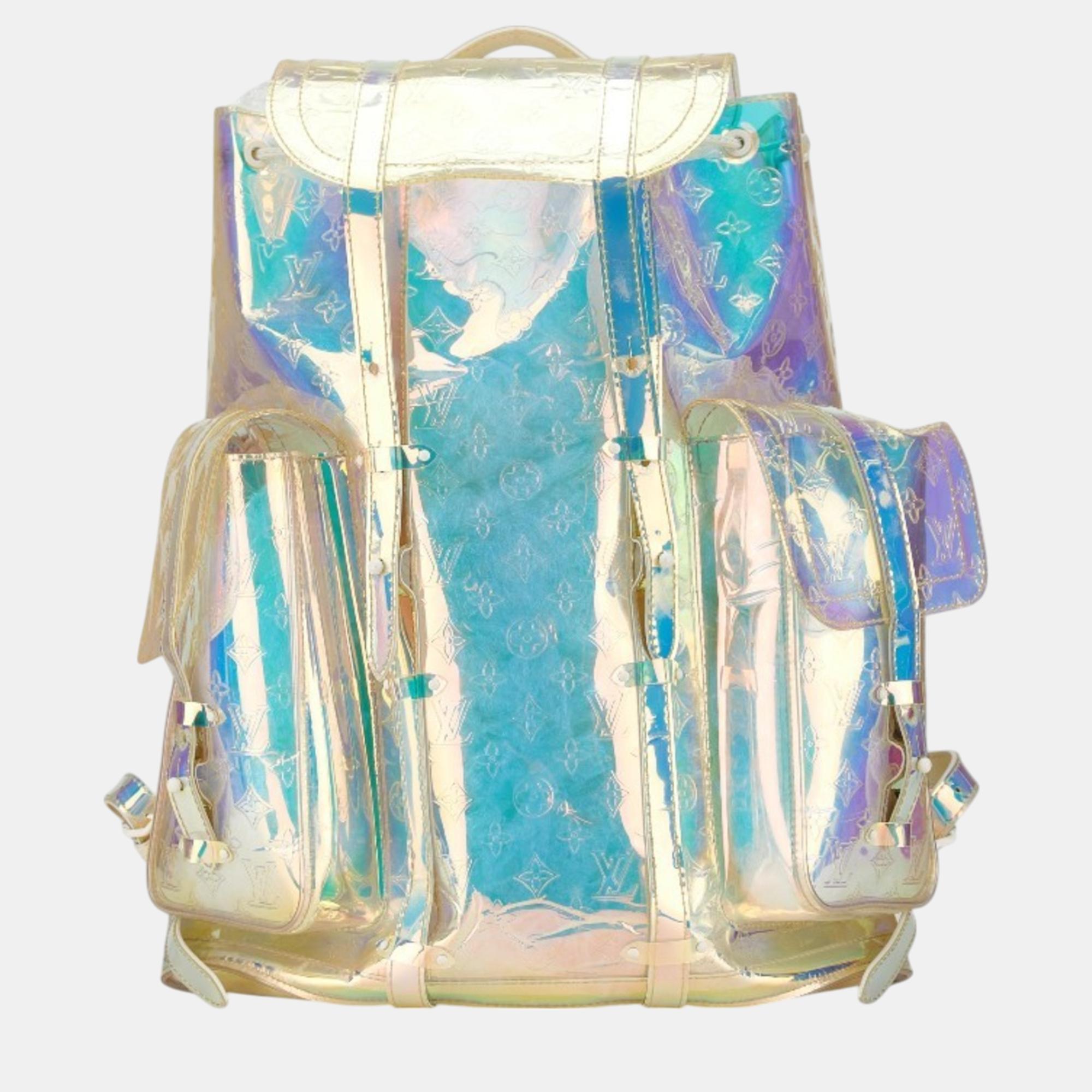 

Louis Vuitton Clear Transparent Pvc Leather Monogram Prism Christopher Gm Backpack