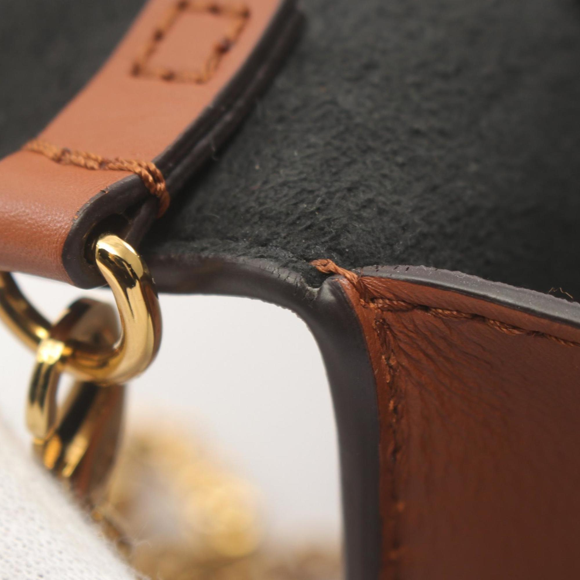 Louis Vuitton Coated Canvas Leather Brown Beige Portefeuille Dauphine Monogram Reverse Shoulder Bag 