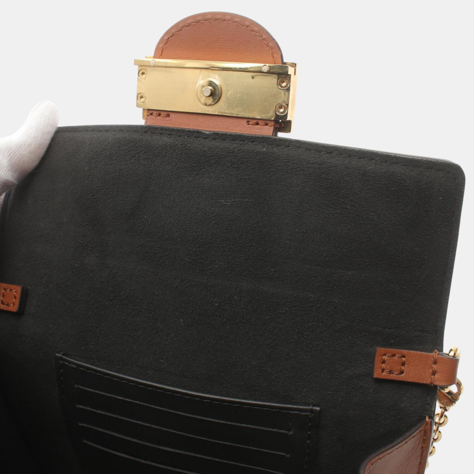 Louis Vuitton Coated Canvas Leather Brown Beige Portefeuille Dauphine Monogram Reverse Shoulder Bag 