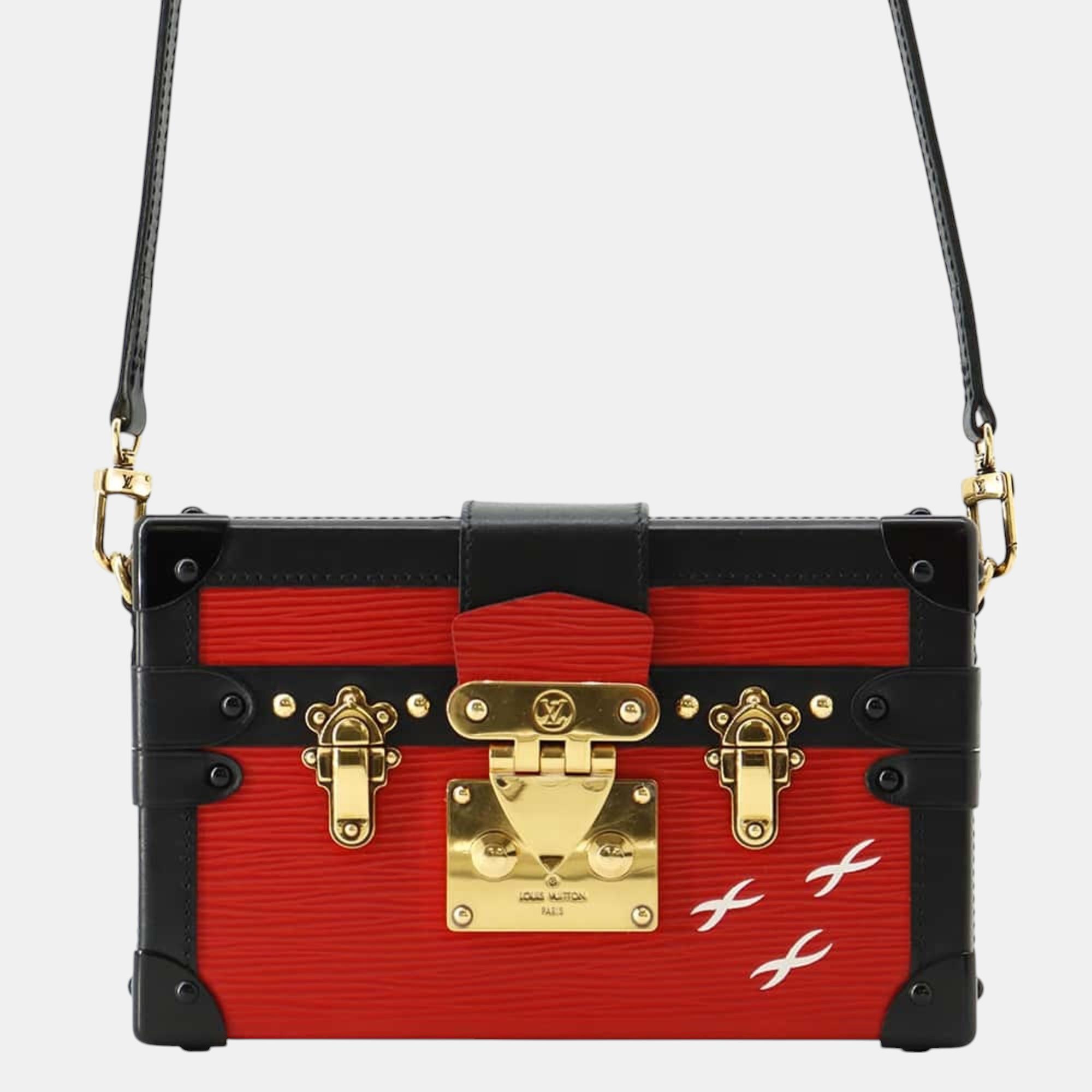 

Louis Vuitton Red Black Epi Petite Malle Trunk Shoulder Bag